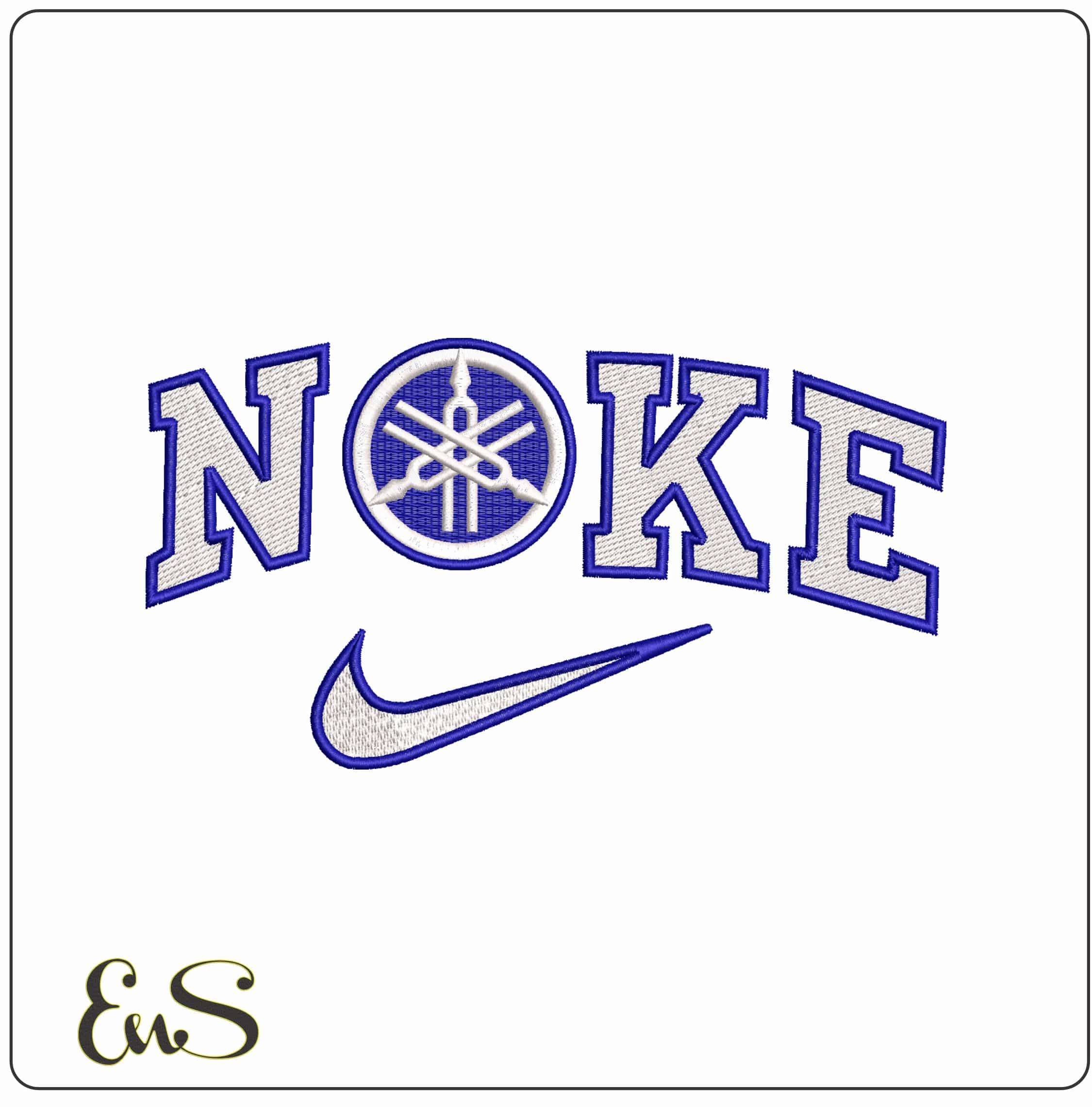 Nike Blue Yamaha Logo - Elegant embroidery design file - instant download