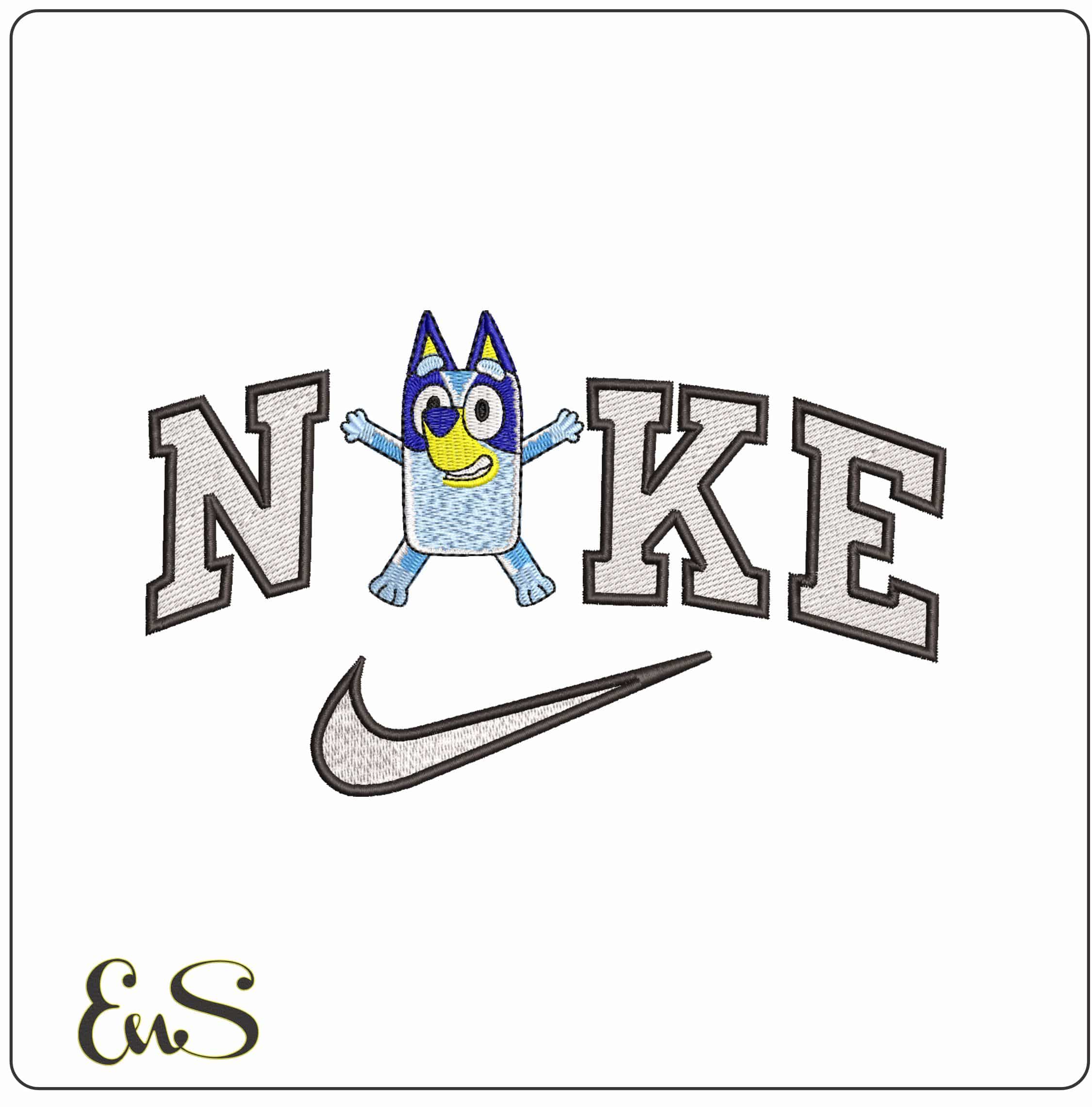 Nike Bluey Star - Elegant embroidery design file - instant download