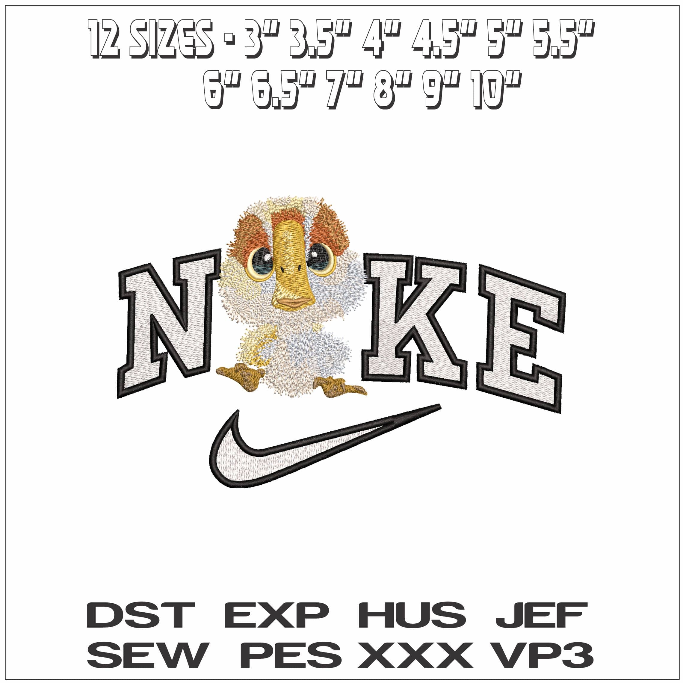 Nike Bright Bill Wild Robot - Elegant embroidery design file - instant download — view 2