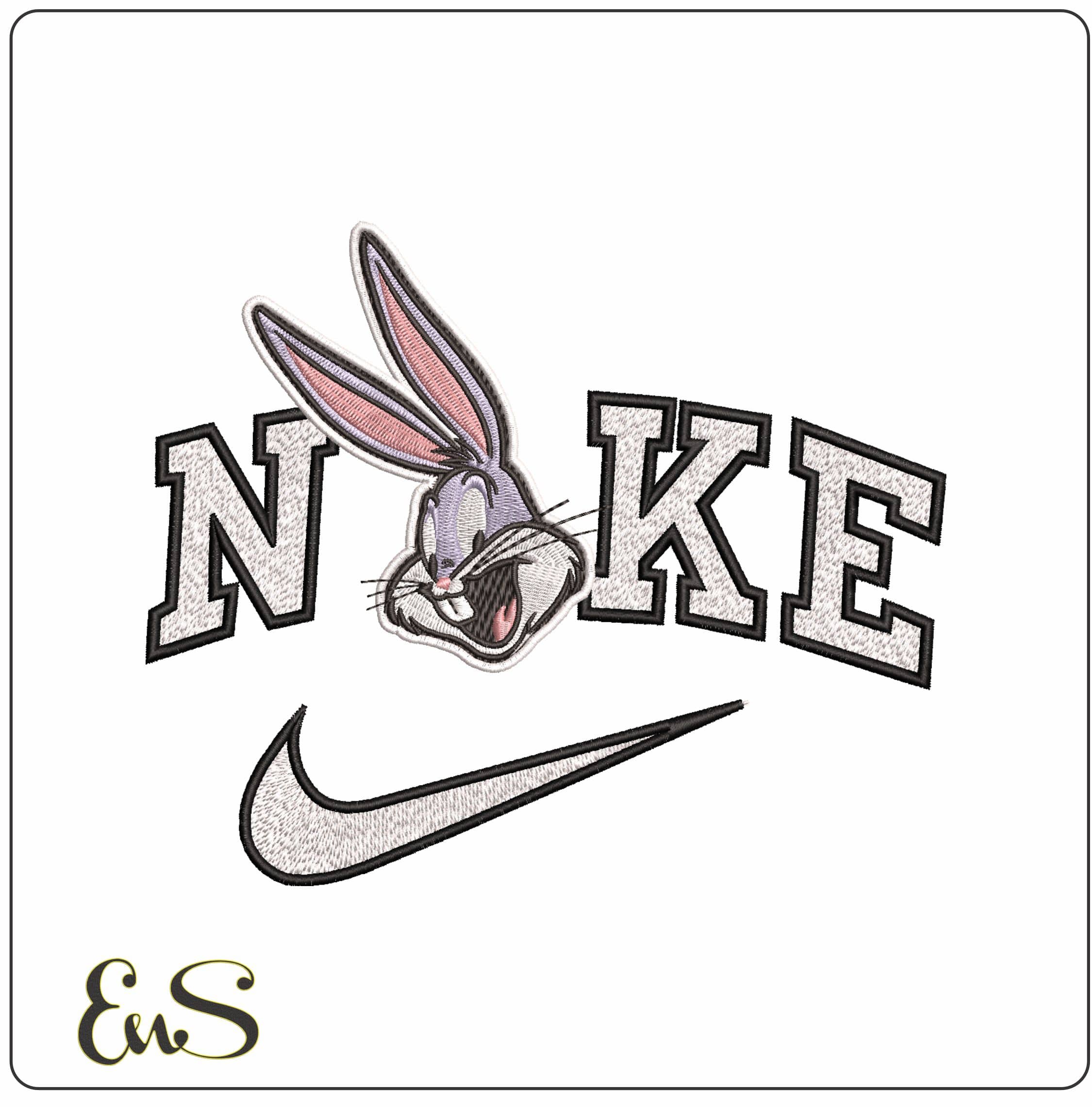 Nike Buggs Head - Elegant embroidery design file - instant download