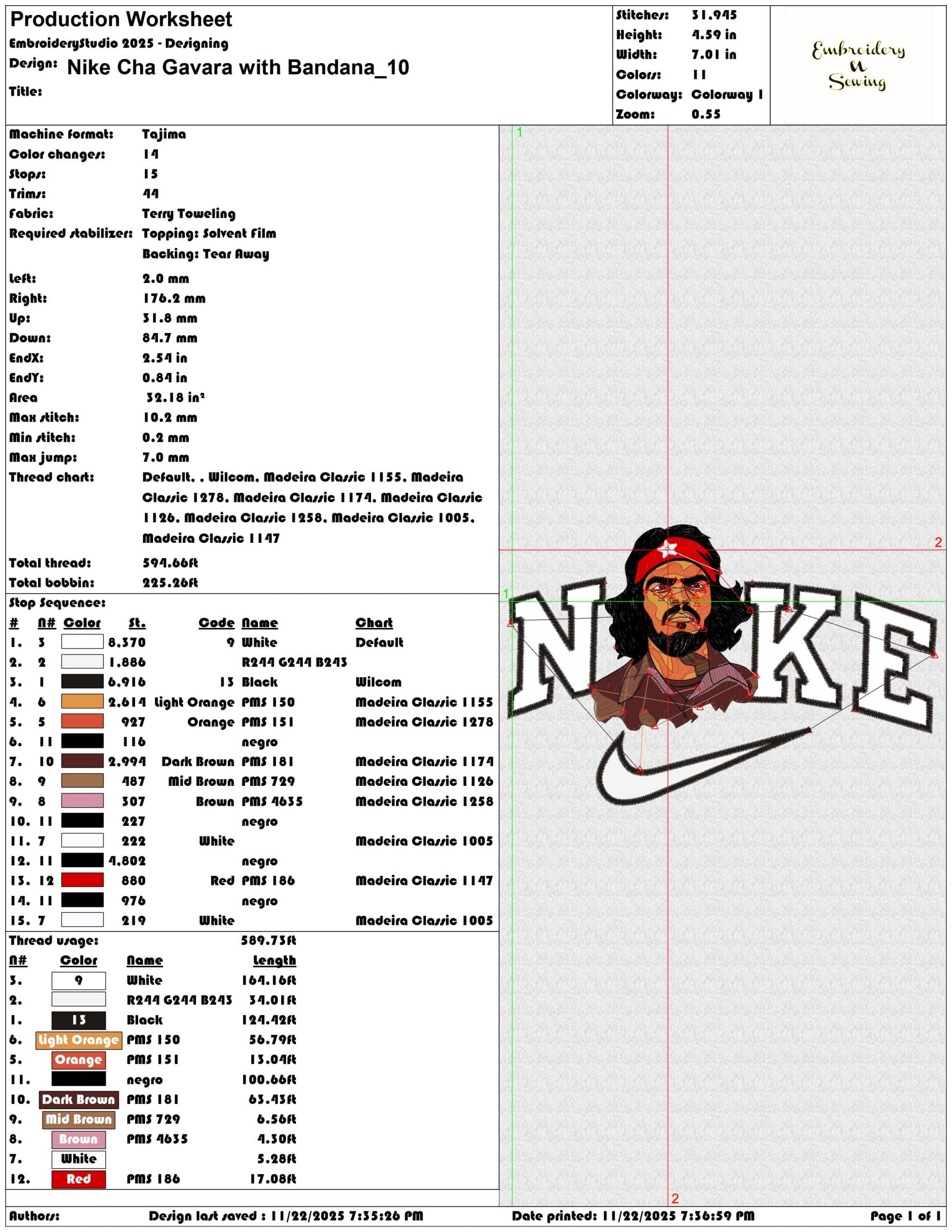 Nike Cha Gavara with Bandana - Elegant embroidery design file - instant download — view 3