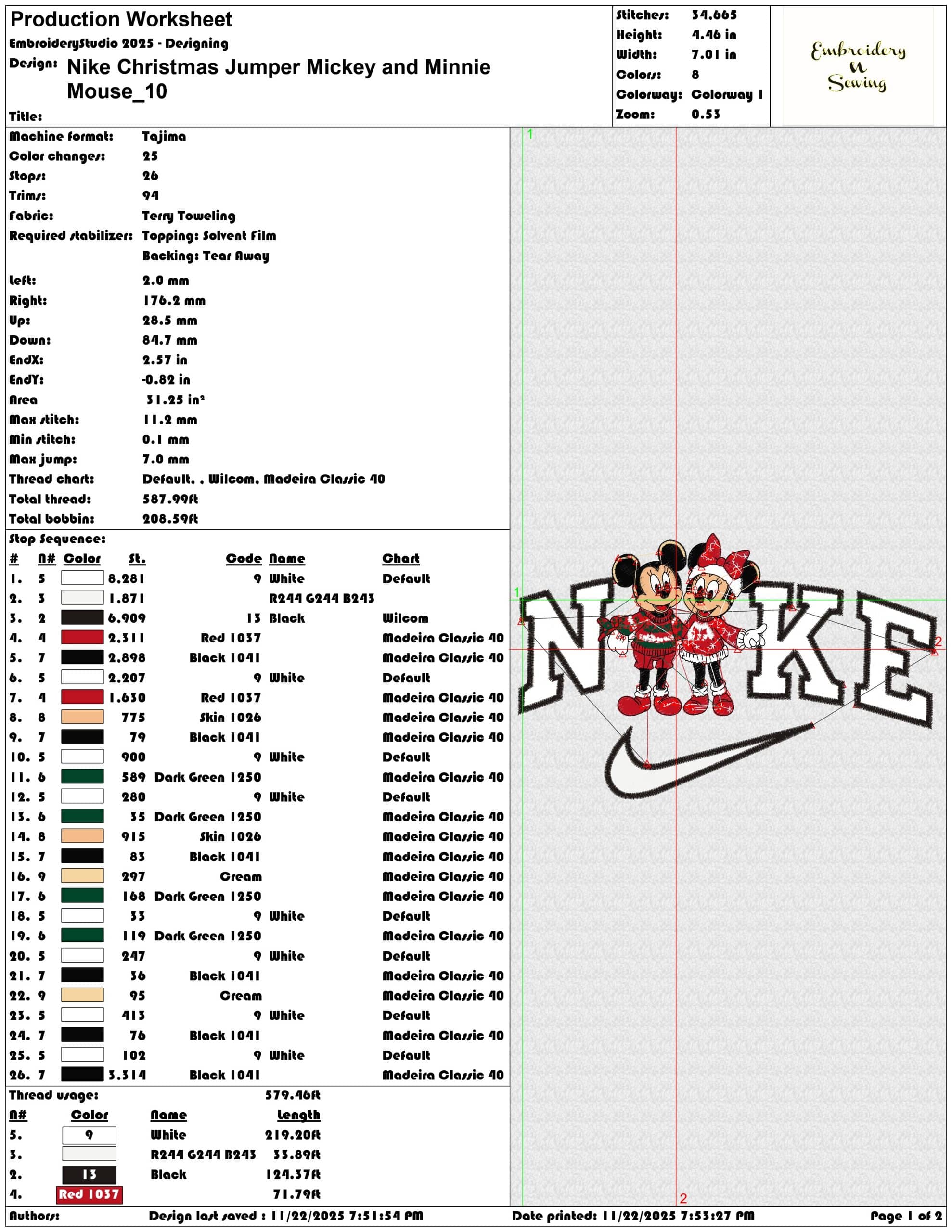 Nike Christmas Jumper Mickey and Minnie Mouse - Elegant embroidery design file - instant download — view 3