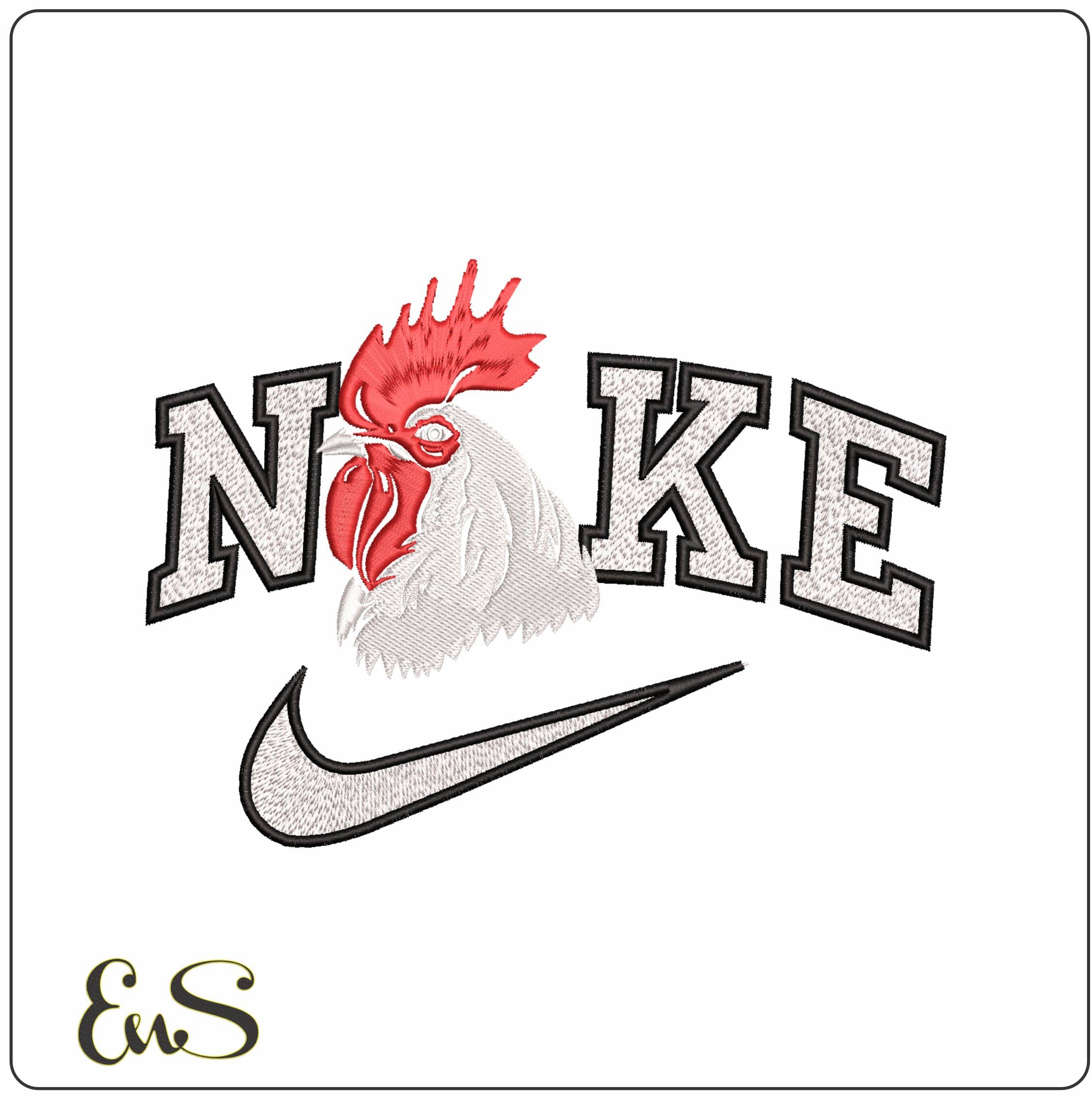 Nike Cockeral Head - Elegant embroidery design file - instant download