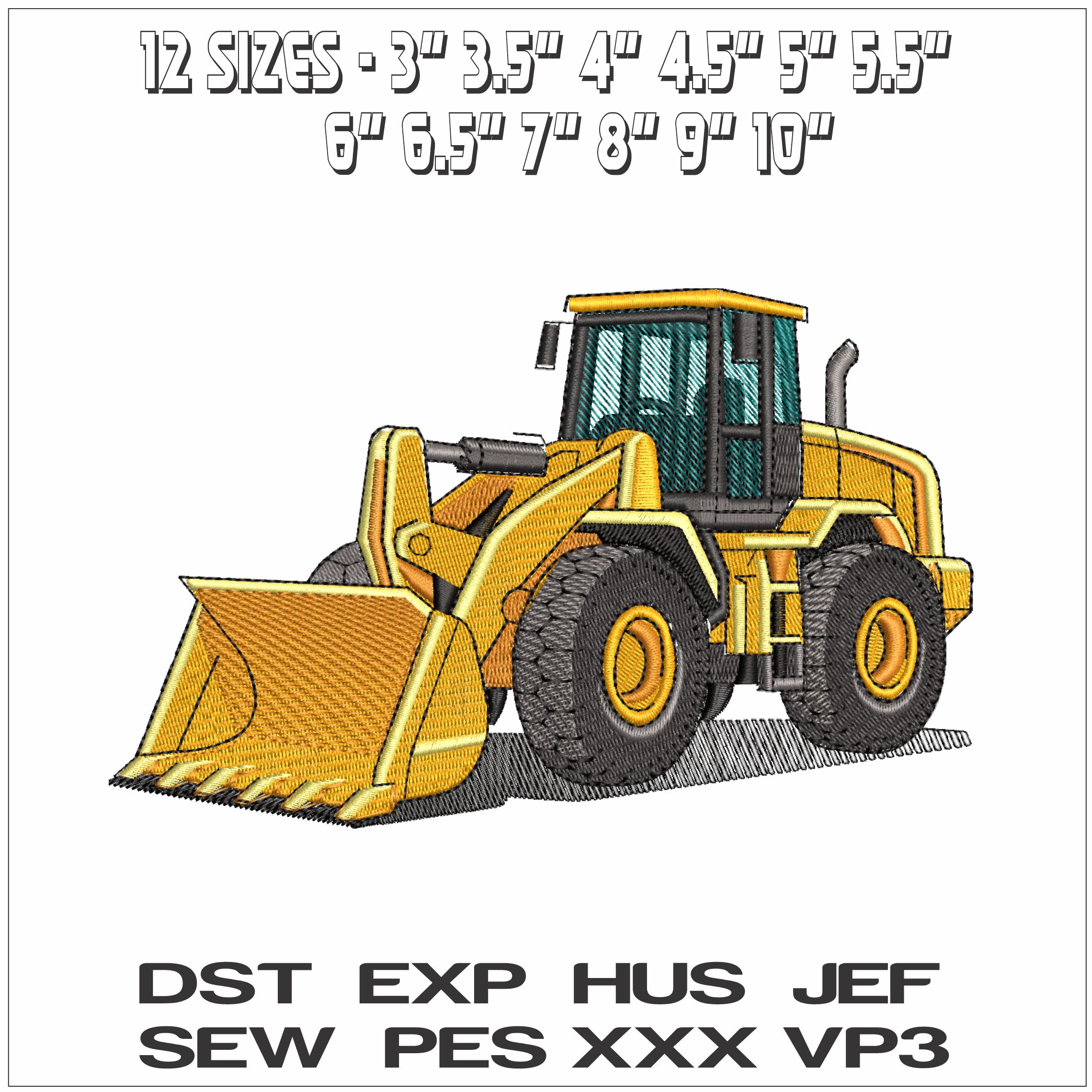 Loader Tractor - Elegant embroidery design file - instant download — view 2