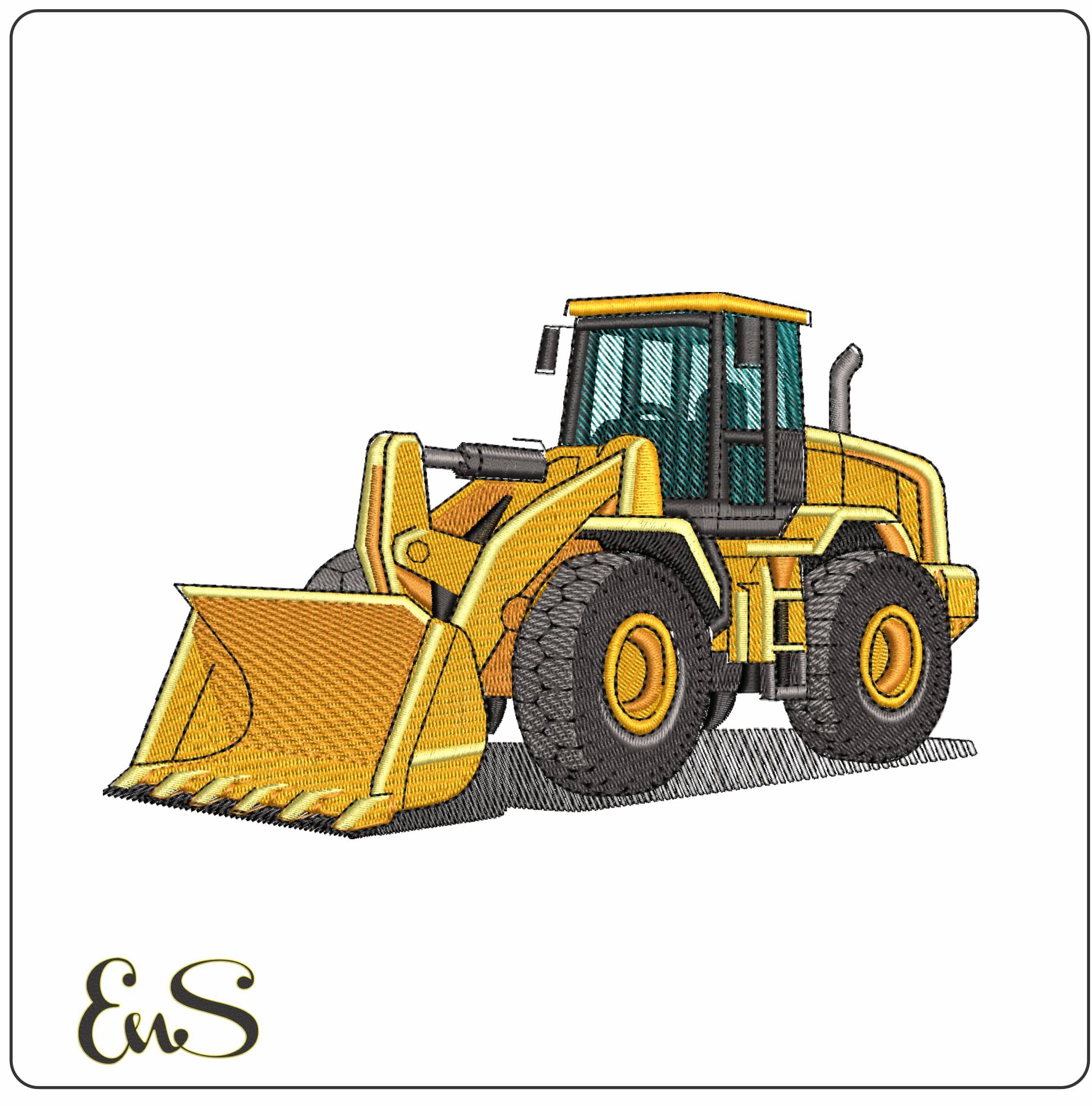 Loader Tractor - Elegant embroidery design file - instant download
