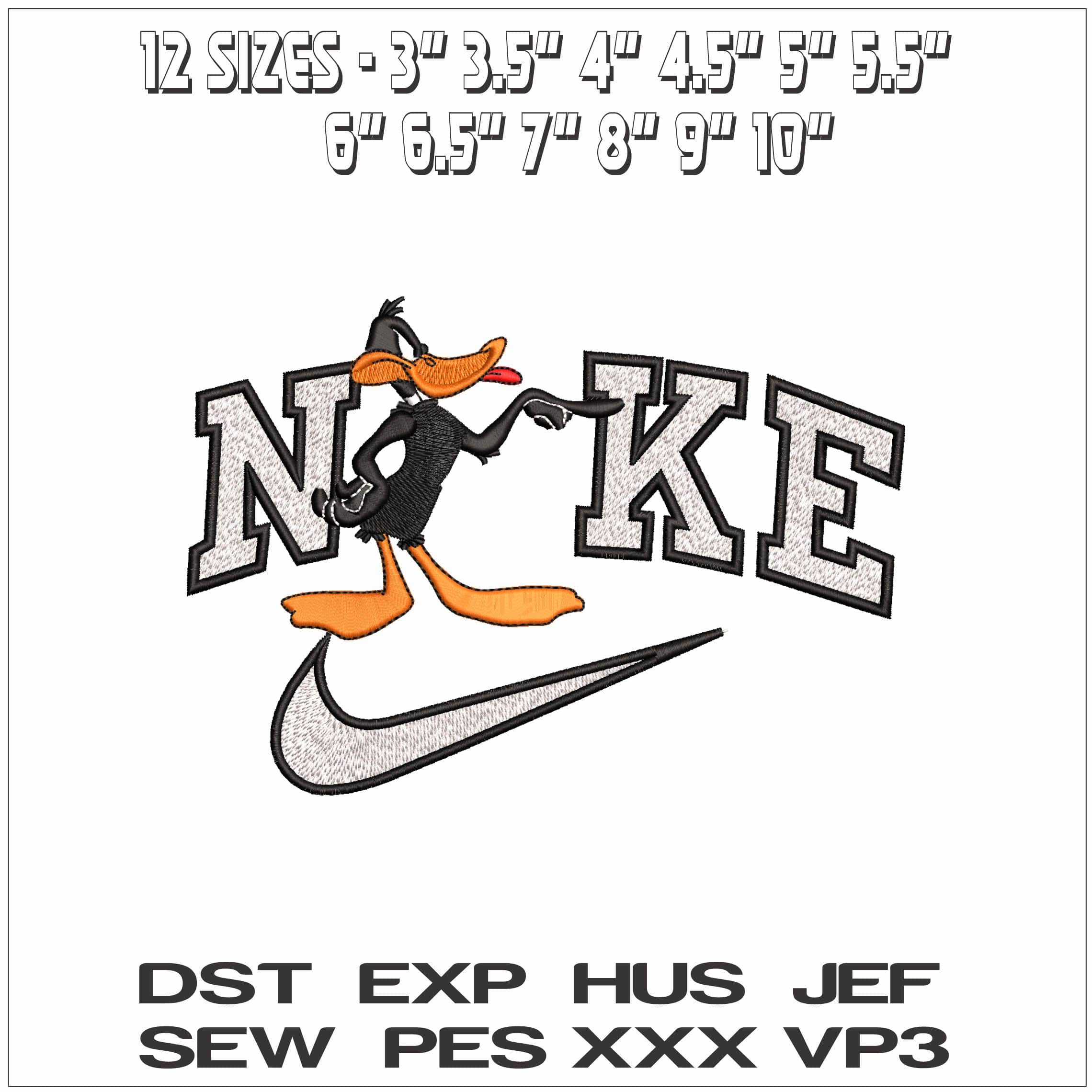 Nike Daffy Duck Looney Tunes - Elegant embroidery design file - instant download — view 2