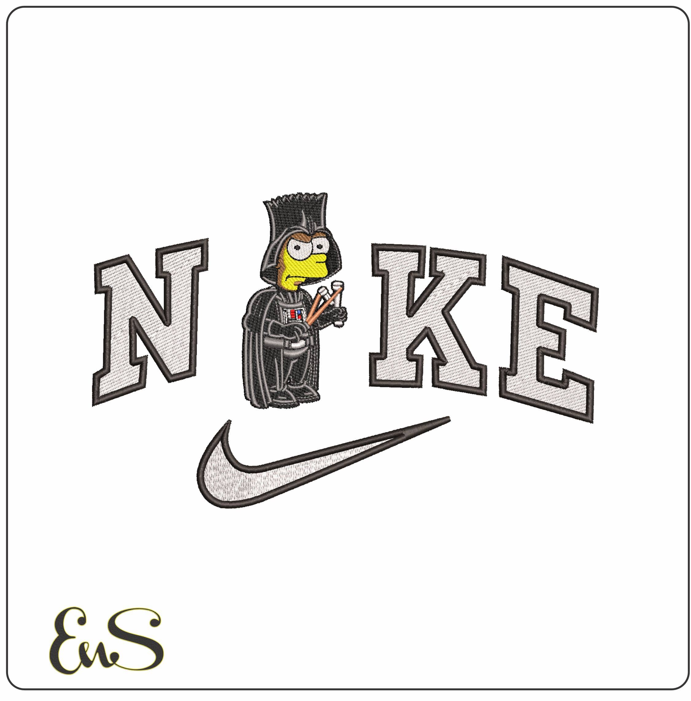 Nike Darth Bart Simpson The Simpsons - Elegant embroidery design file - instant download