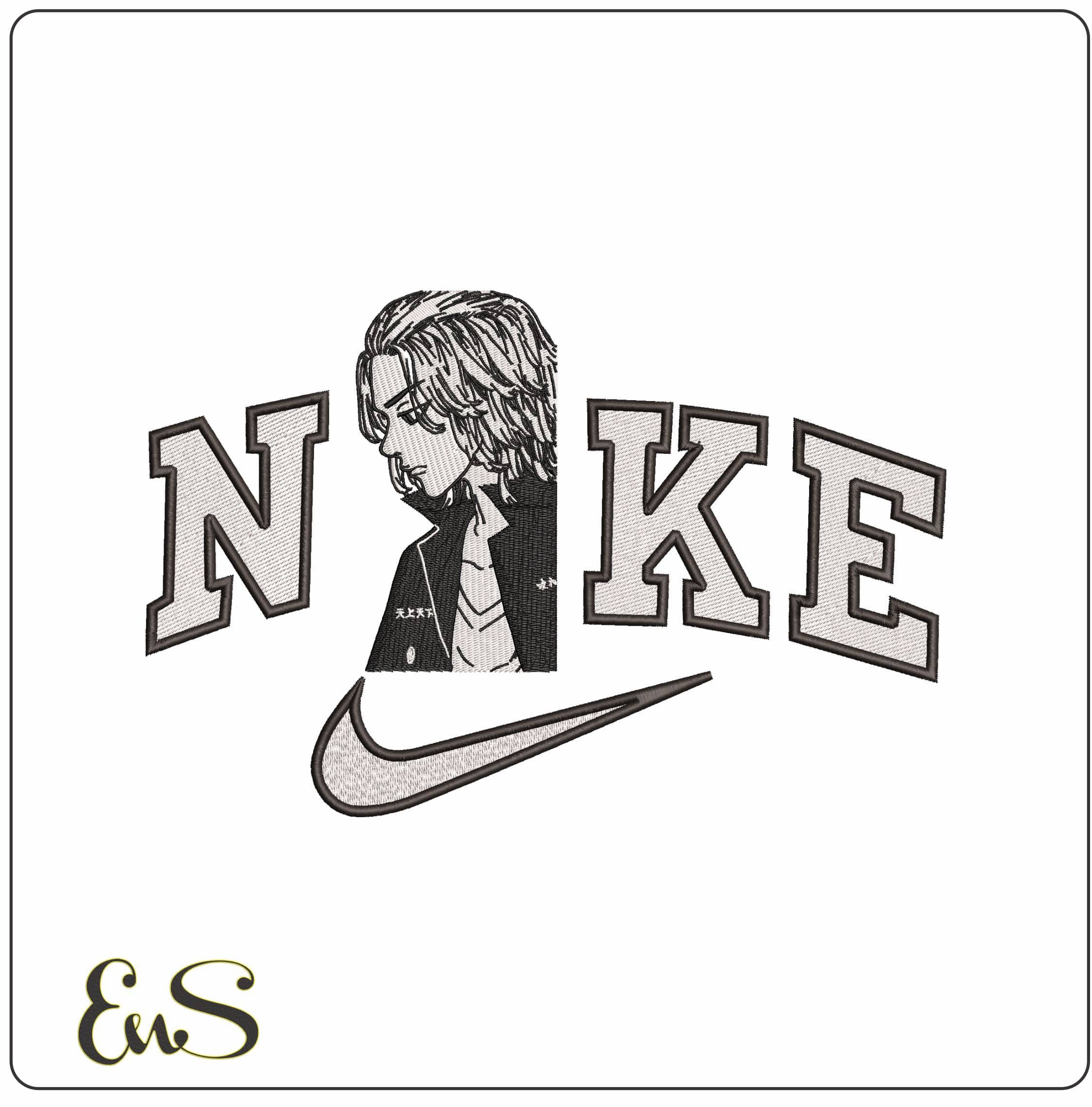 Nike Discover 9 Tokyo Revengers Anime - Elegant embroidery design file - instant download