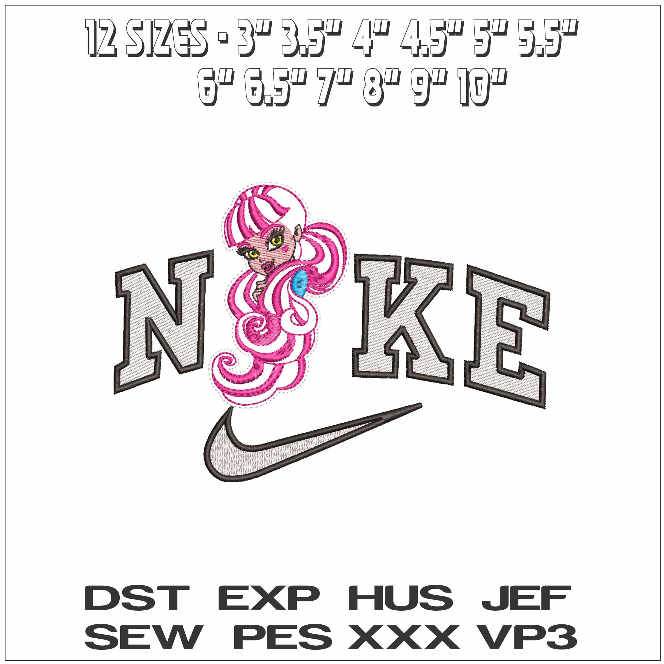 Nike Draculaura Head Monster High - Elegant embroidery design file - instant download — view 2