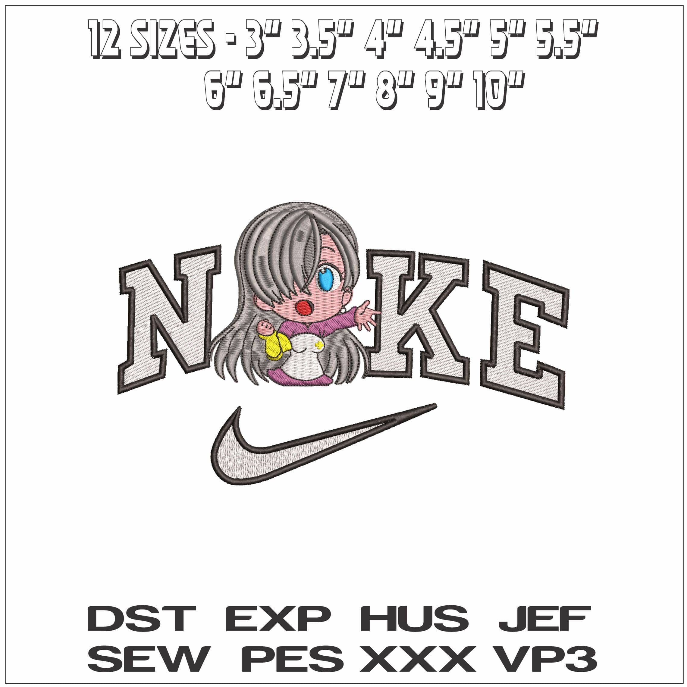 Nike Elizabeth Seven deadly Sins- Elegant embroidery design file - instant download — view 2