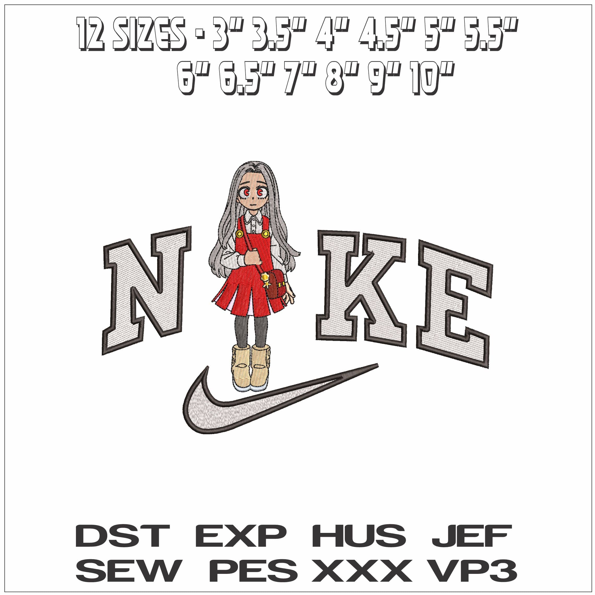 Nike Eri Rewind My Hero Academia Anime- Elegant embroidery design file - instant download — view 2