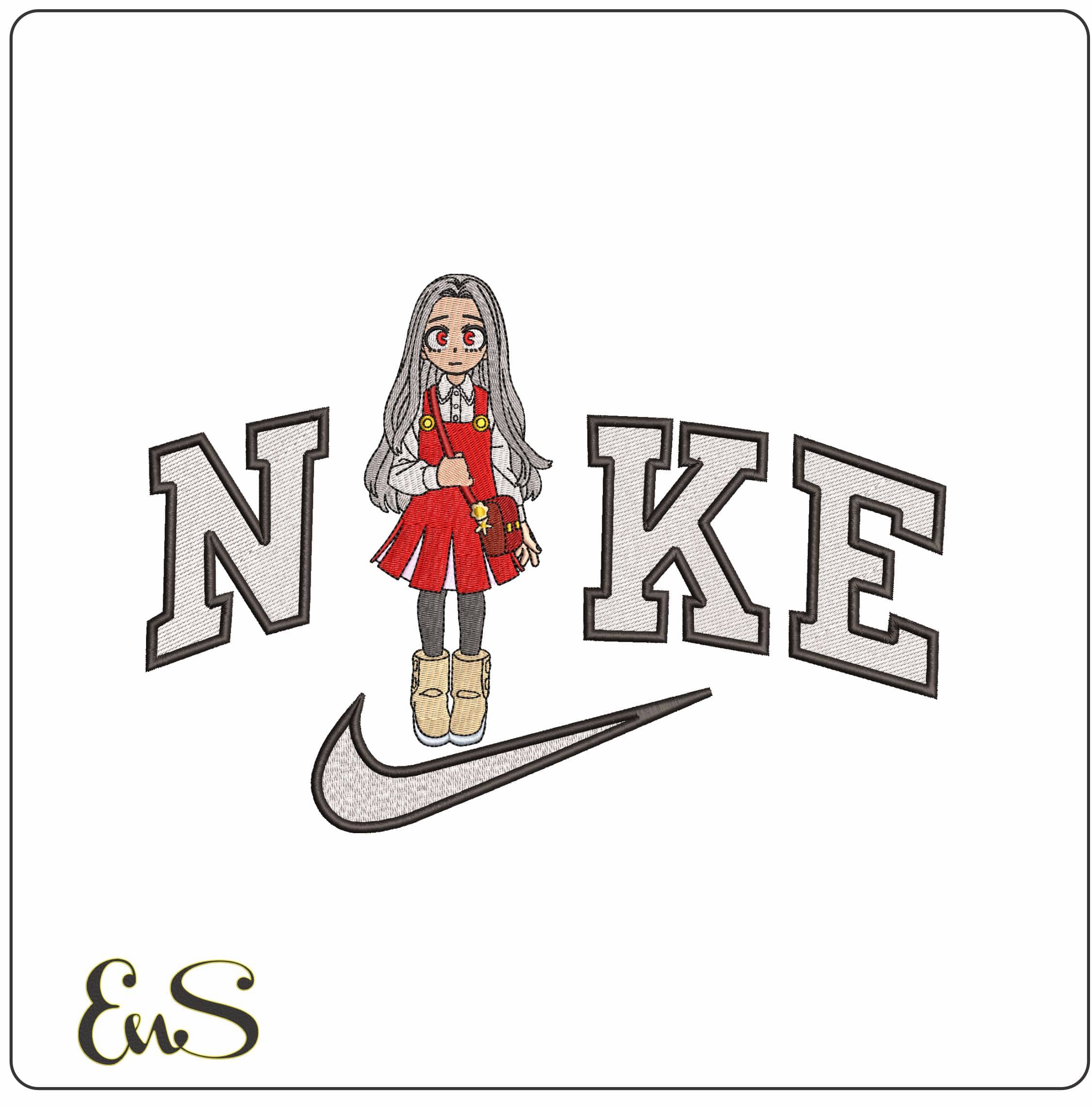 Nike Eri Rewind My Hero Academia Anime- Elegant embroidery design file - instant download