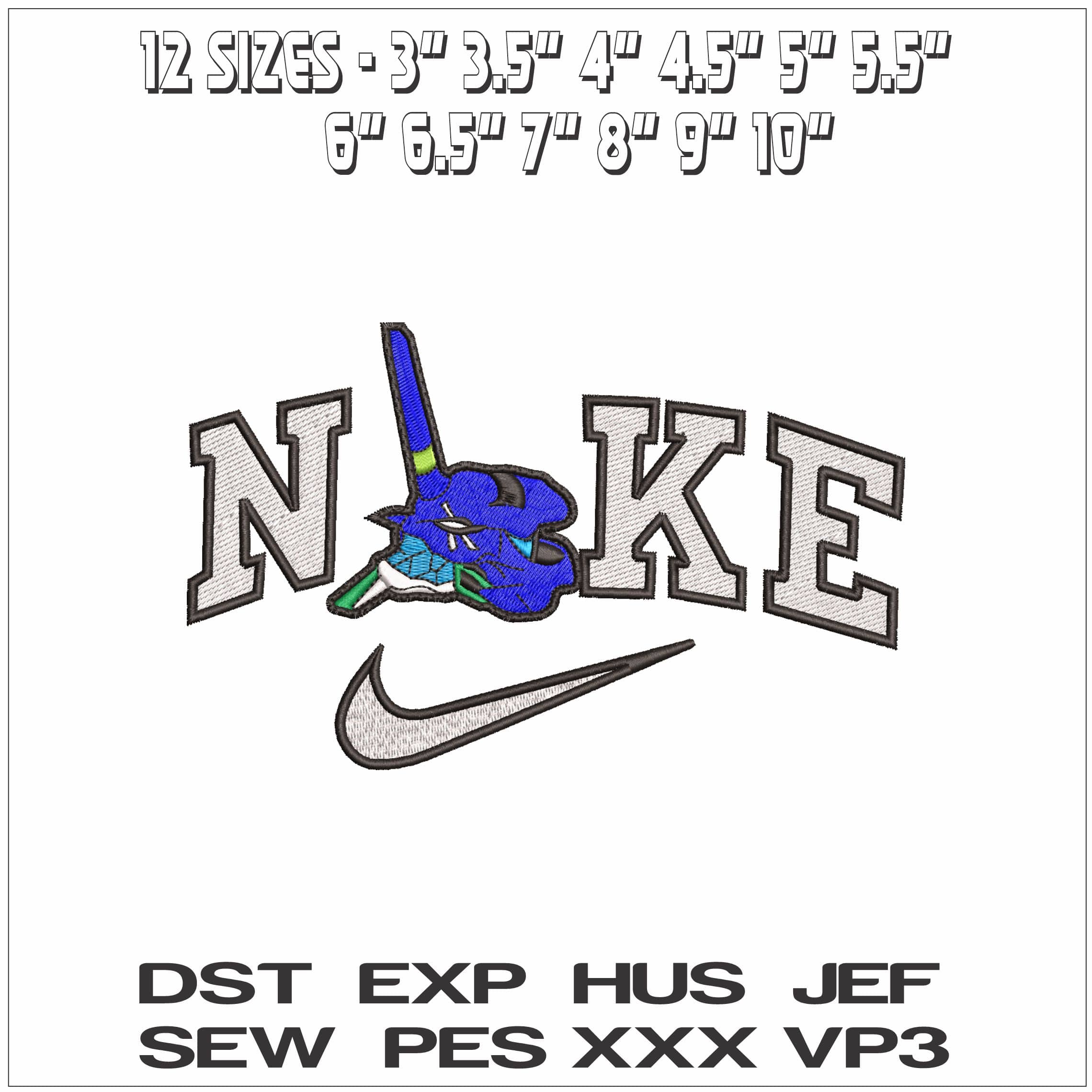 Nike Evangelion Unit 01 Neon Genesis Anime- Elegant embroidery design file - instant download — view 2