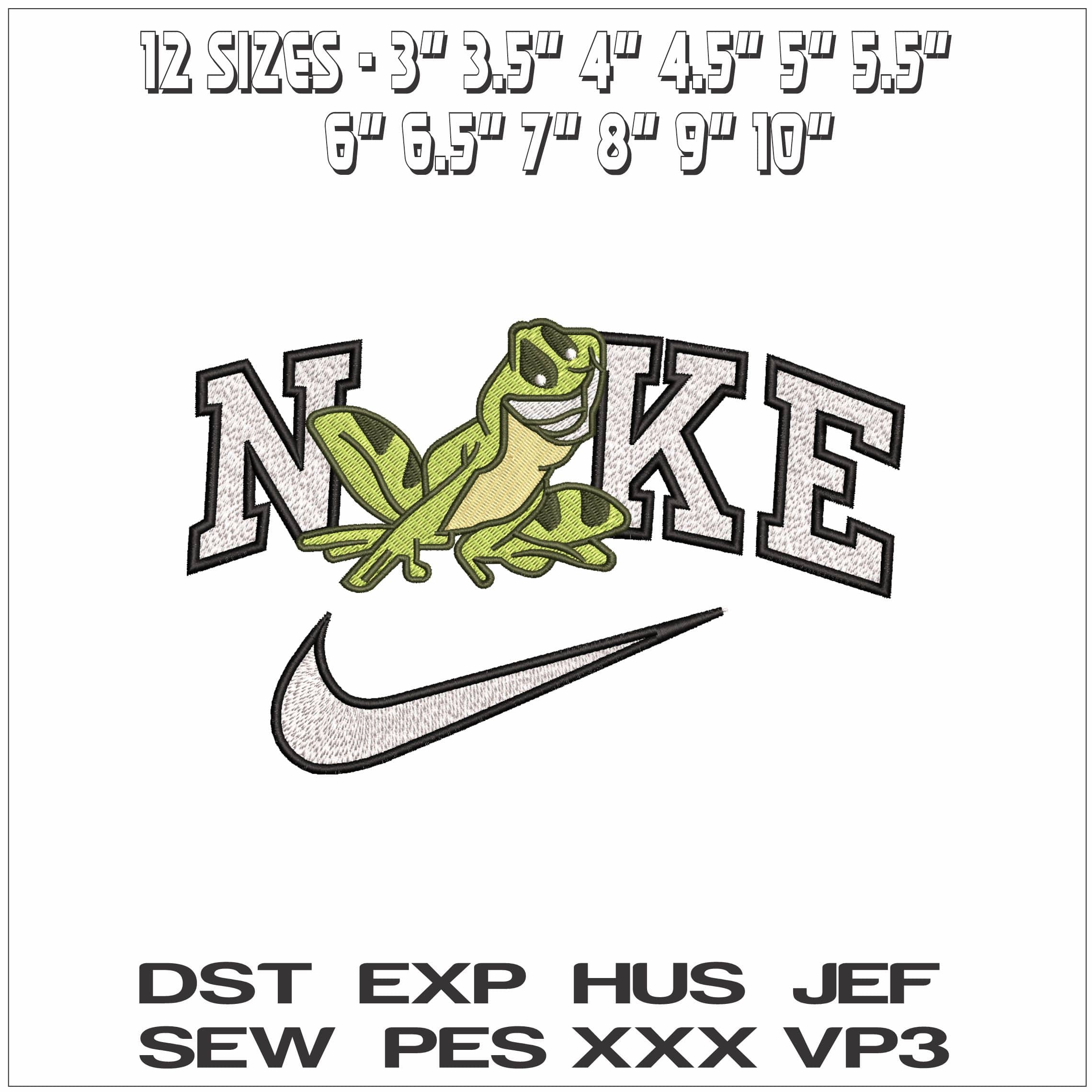 Nike Frog Prince- Elegant embroidery design file - instant download — view 2