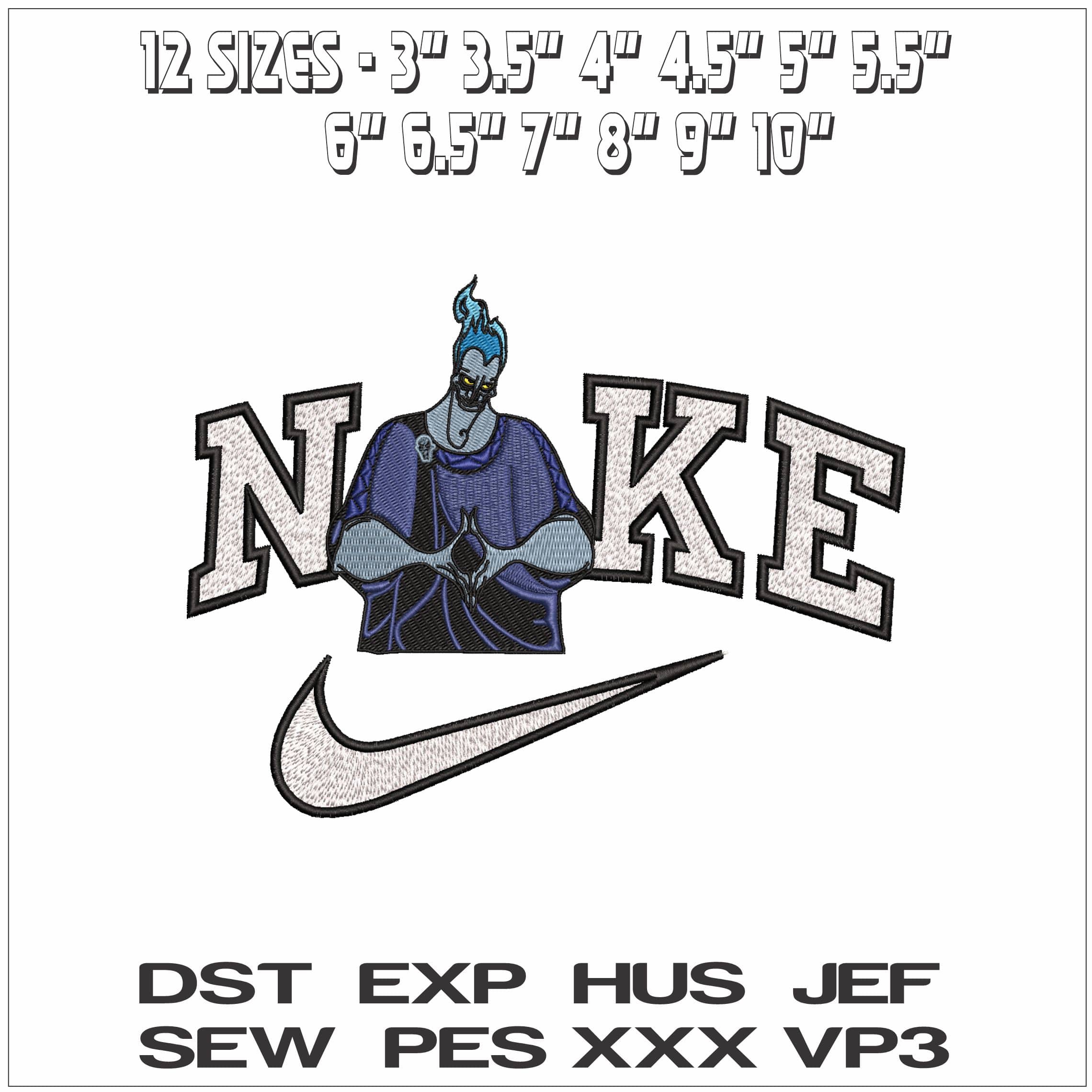 Nike Hades Disney- Elegant embroidery design file - instant download — view 2