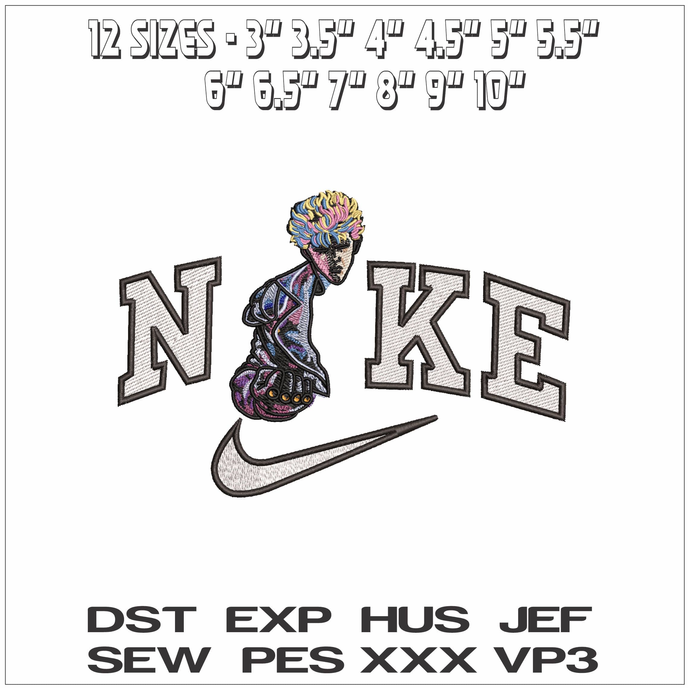 Nike Hanamichi Sakuragi Slam Dunk Anime- Elegant embroidery design file - instant download — view 2