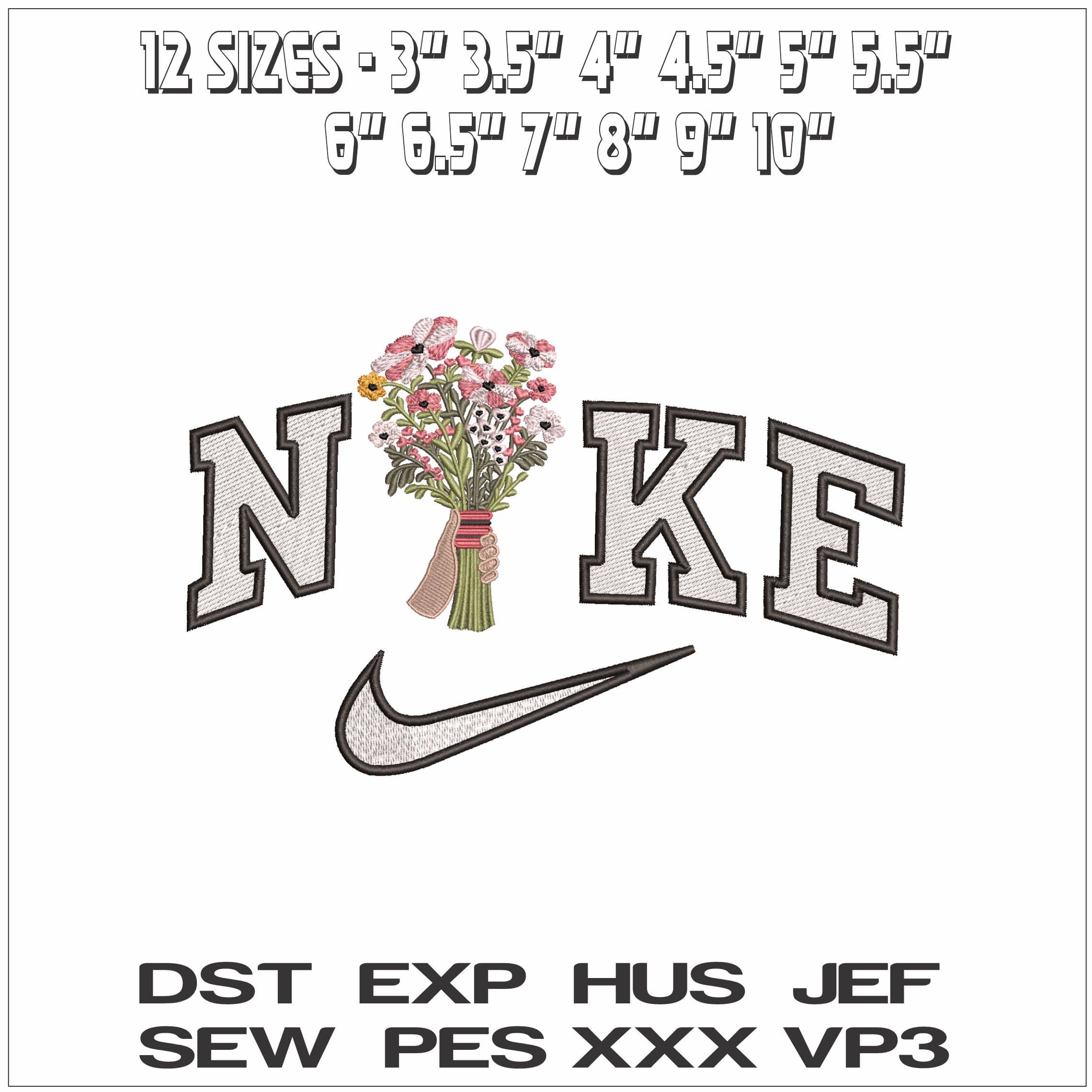 Nike Hand Giving Flowers- Elegant embroidery design file - instant download — view 2