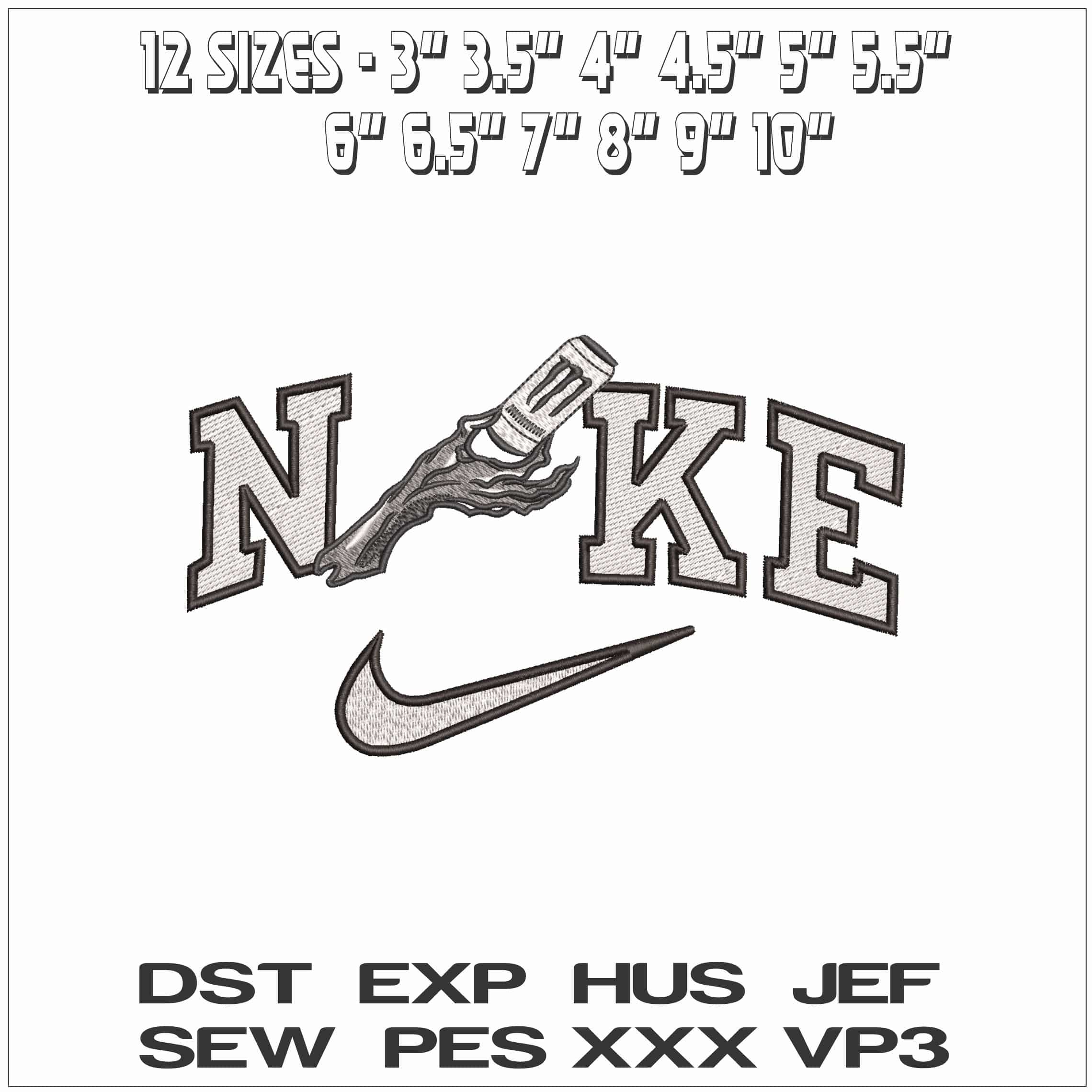 Nike Hand of Alien Monster Drink- Elegant embroidery design file - instant download — view 2