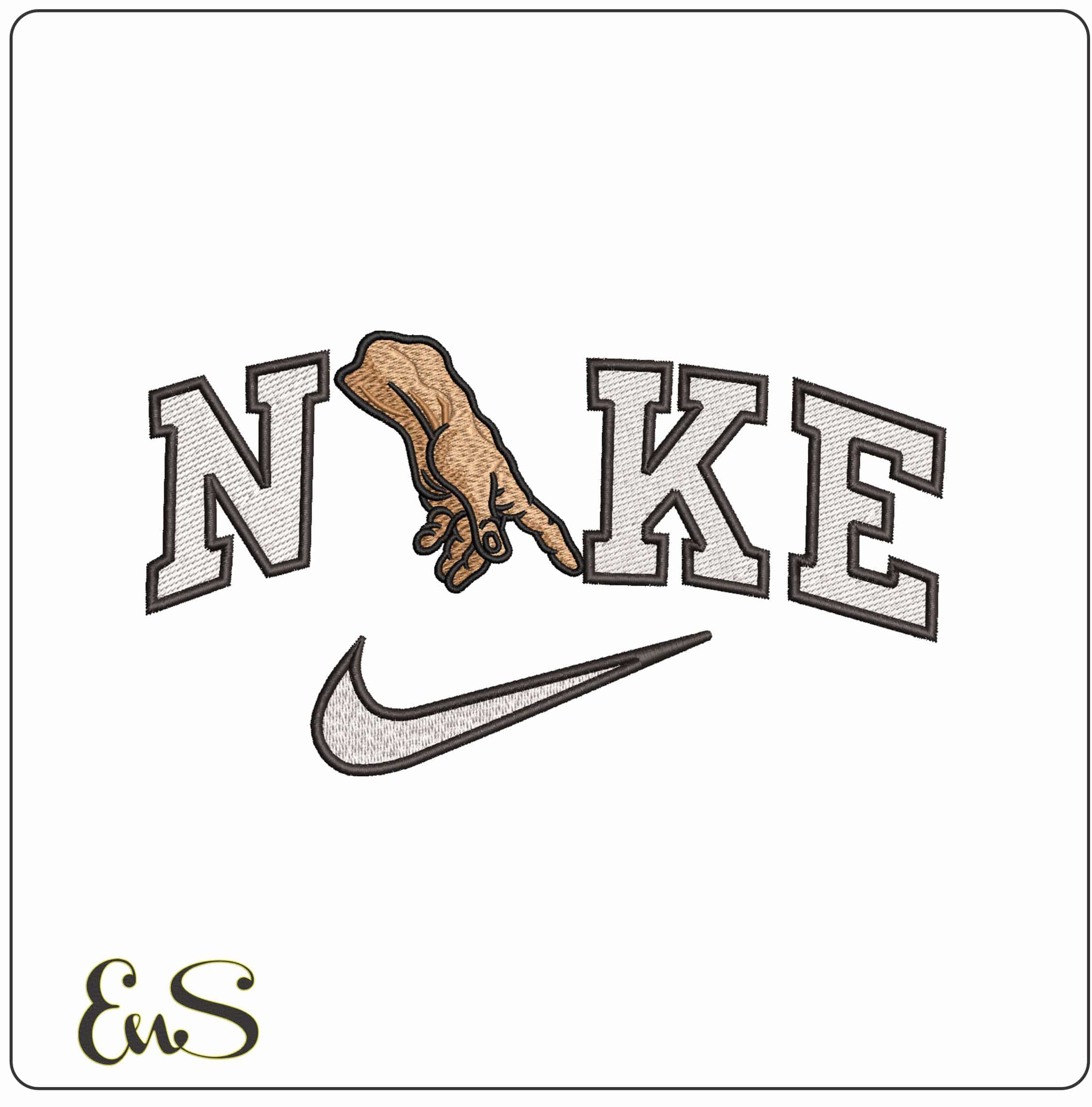 Nike Hand of God- Elegant embroidery design file - instant download