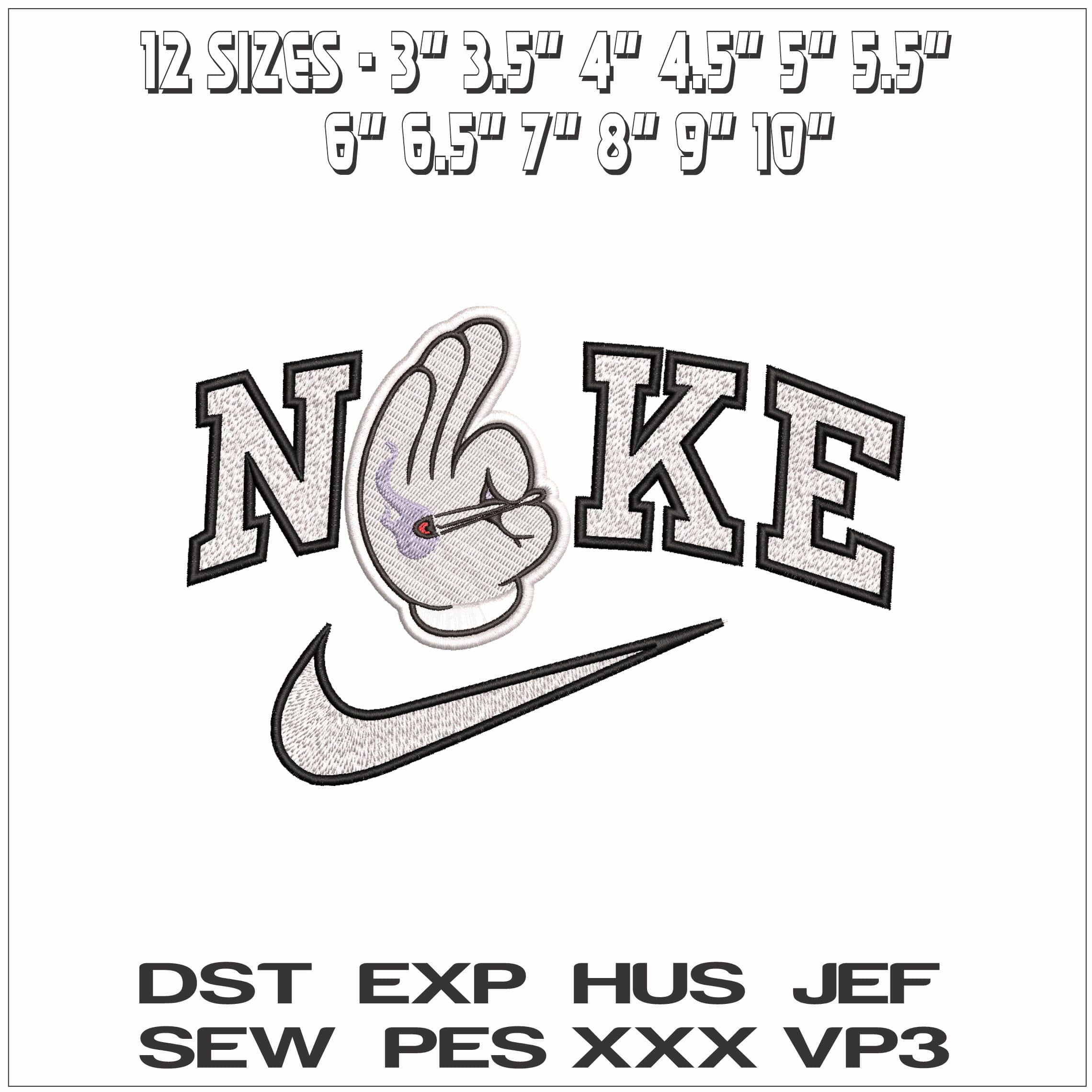 Nike Hand with Joint- Elegant embroidery design file - instant download — view 2