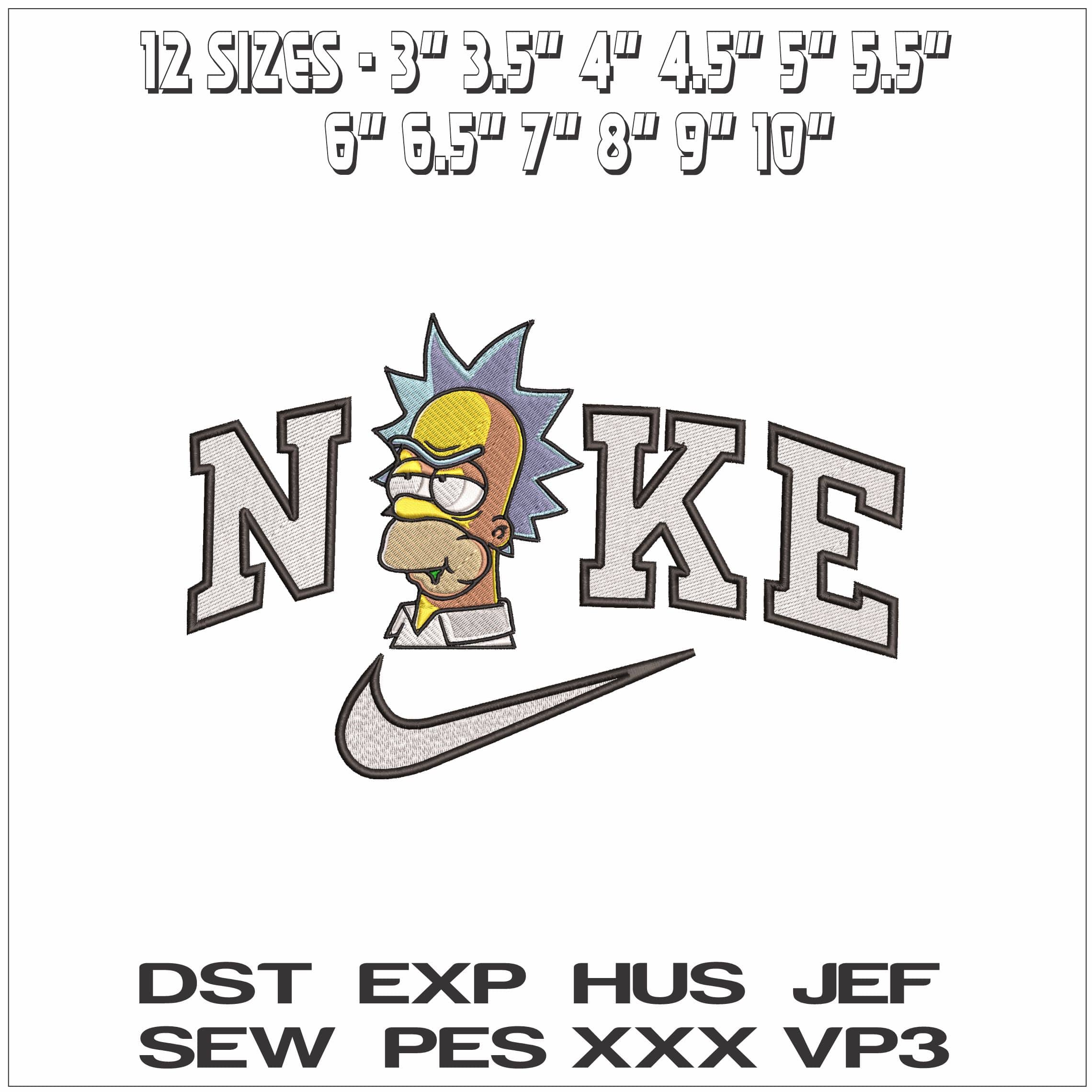 Nike Homer Simpson Eating The Simpsons- Elegant embroidery design file - instant download — view 2