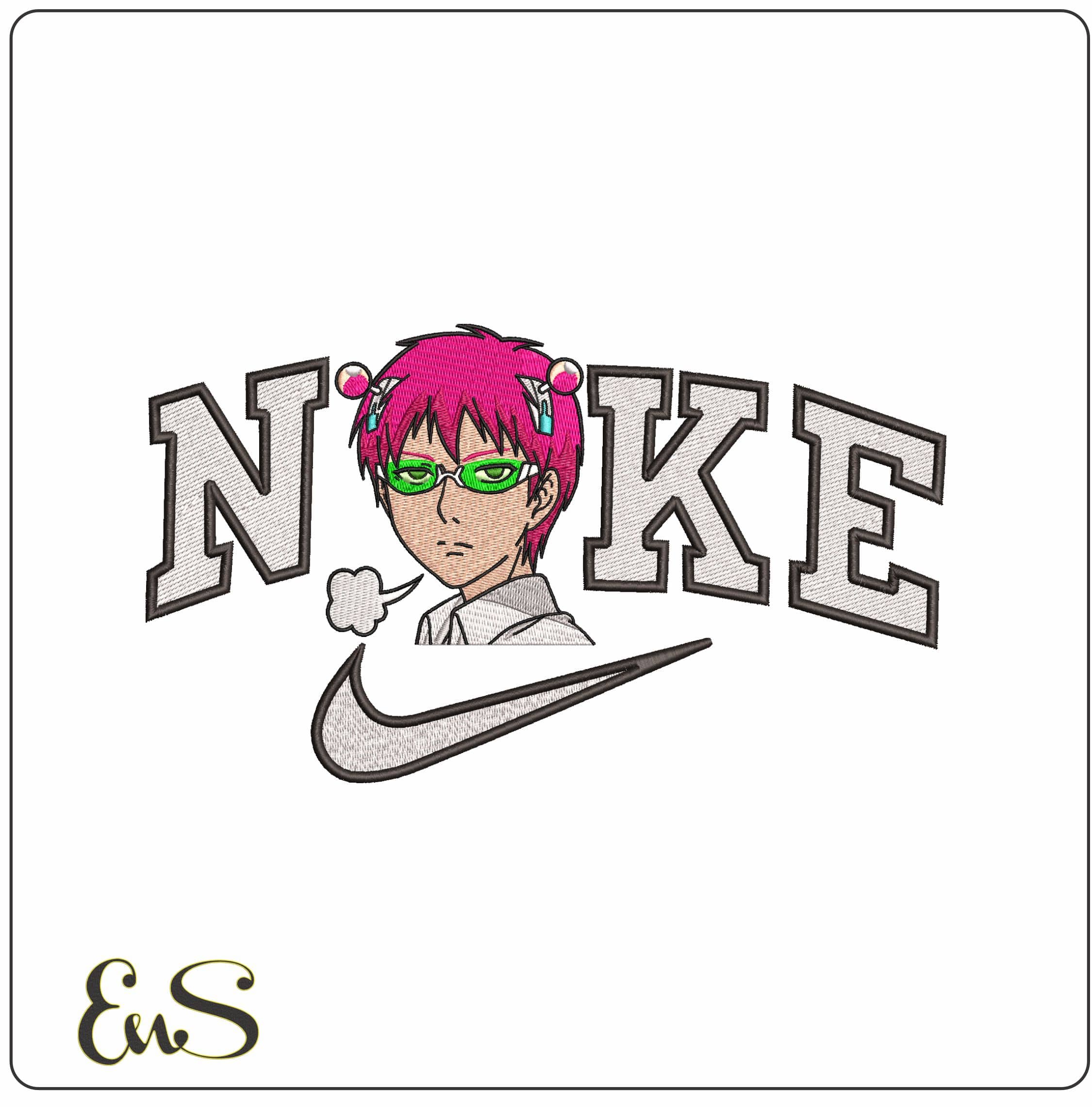 Nike Kusuo Saiki The Disastrous Life of Saiki K Anime- Elegant embroidery design file - instant download
