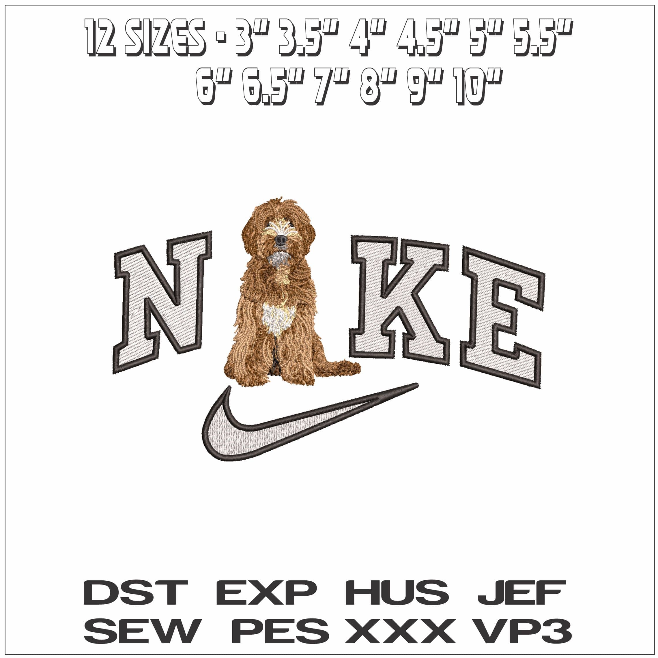 Nike Labrapoodle- Elegant embroidery design file - instant download — view 2