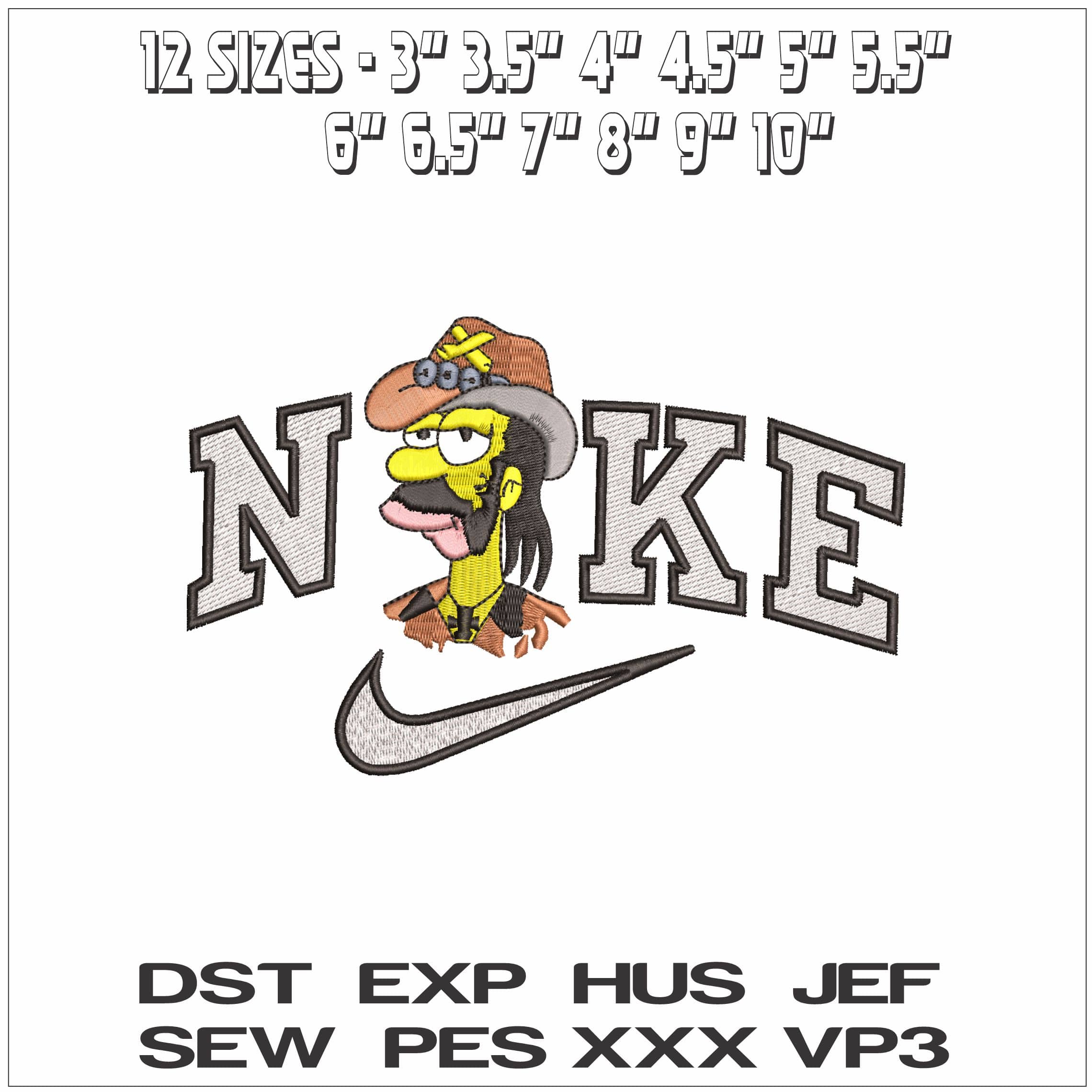 Nike Lemmy Kilmister The Simpsons- Elegant embroidery design file - instant download — view 2