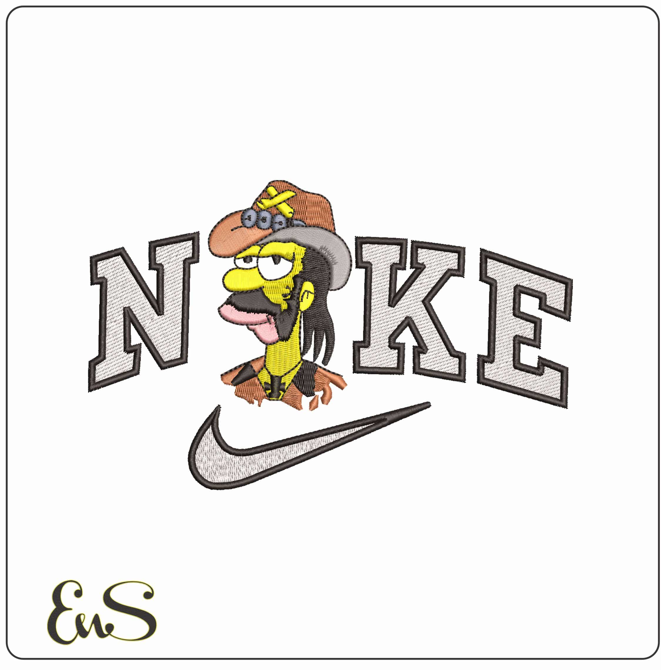 Nike Lemmy Kilmister The Simpsons- Elegant embroidery design file - instant download