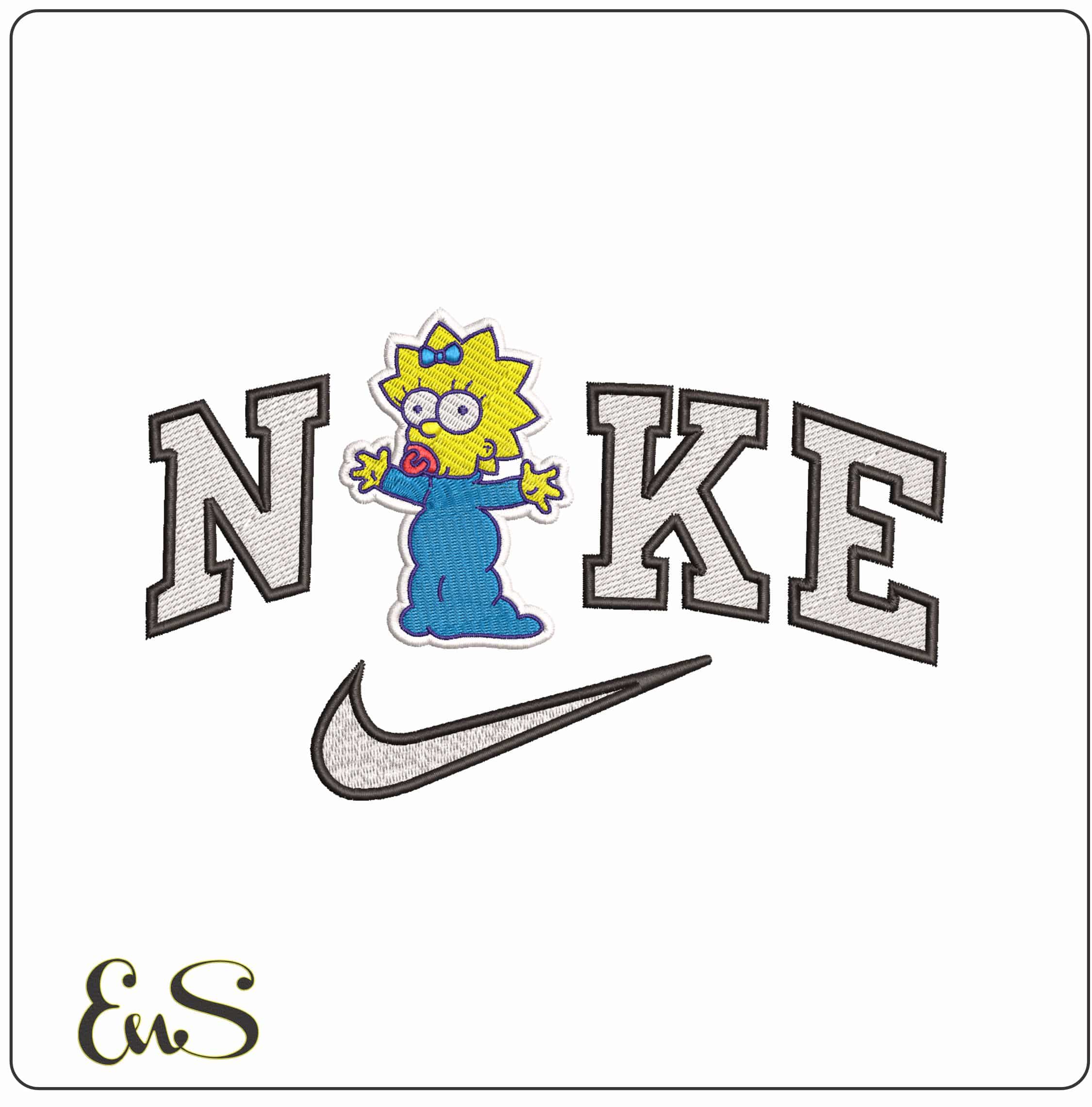 Nike Maggie Simpson The Simpsons- Elegant embroidery design file - instant download