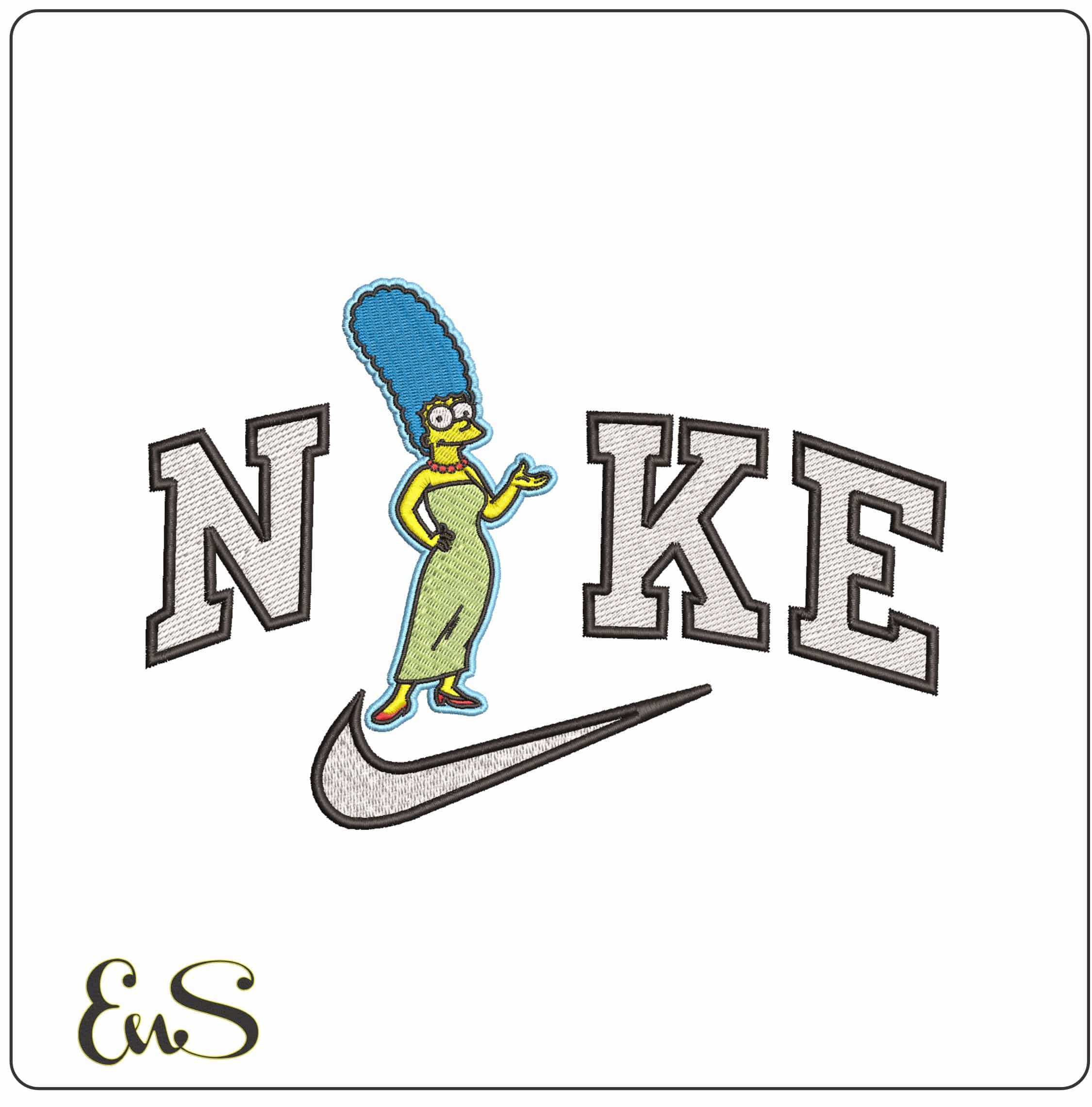 Nike Marge Simpson The Simpsons- Elegant embroidery design file - instant download