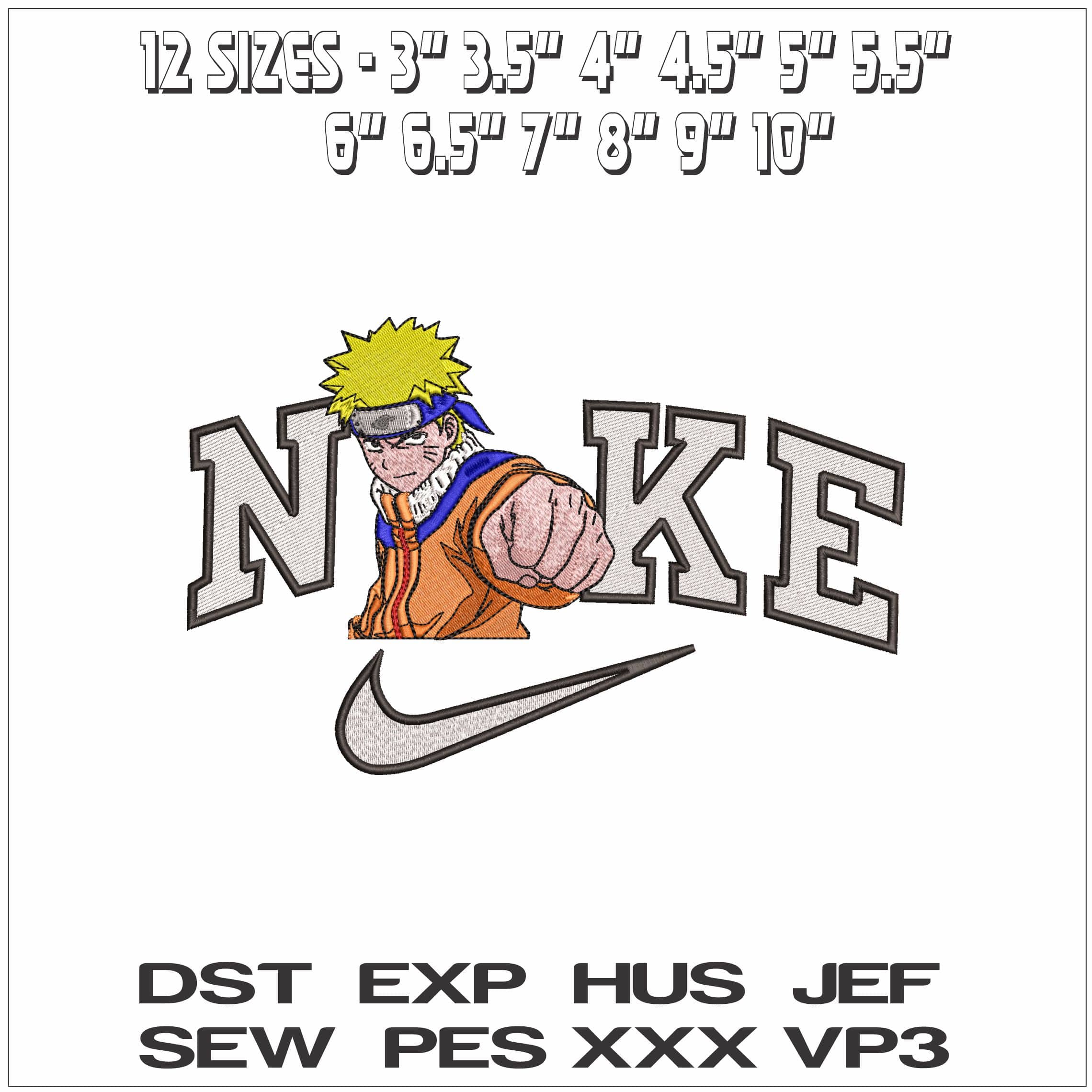 Nike Naruto Testing Punch Naruto Anime- Elegant embroidery design file - instant download — view 2
