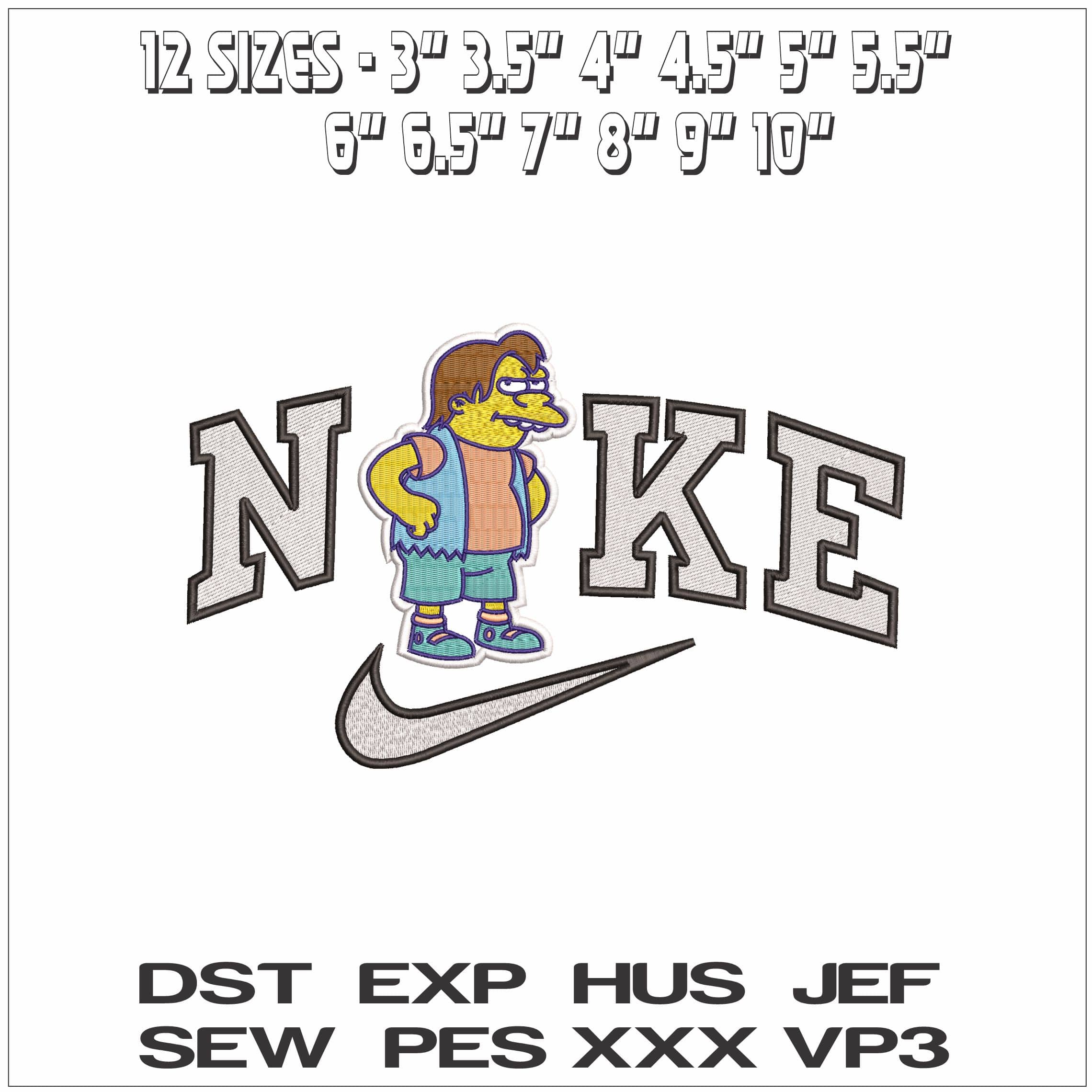 Nike Nelson Muntz The Simpsons- Elegant embroidery design file - instant download — view 2