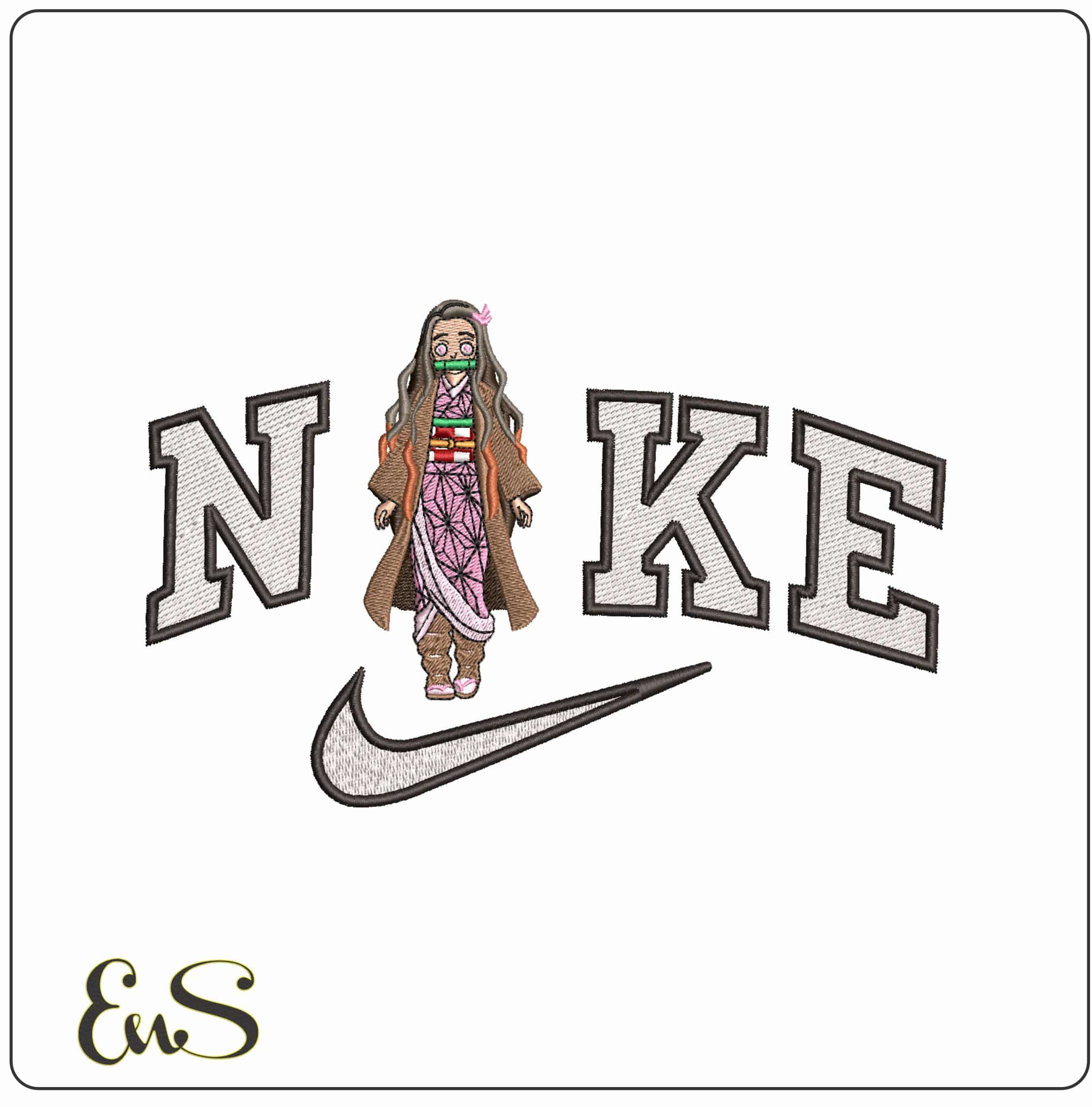 Nike Nezuko Kamado full body Demon Slayer Anime- Elegant embroidery design file - instant download