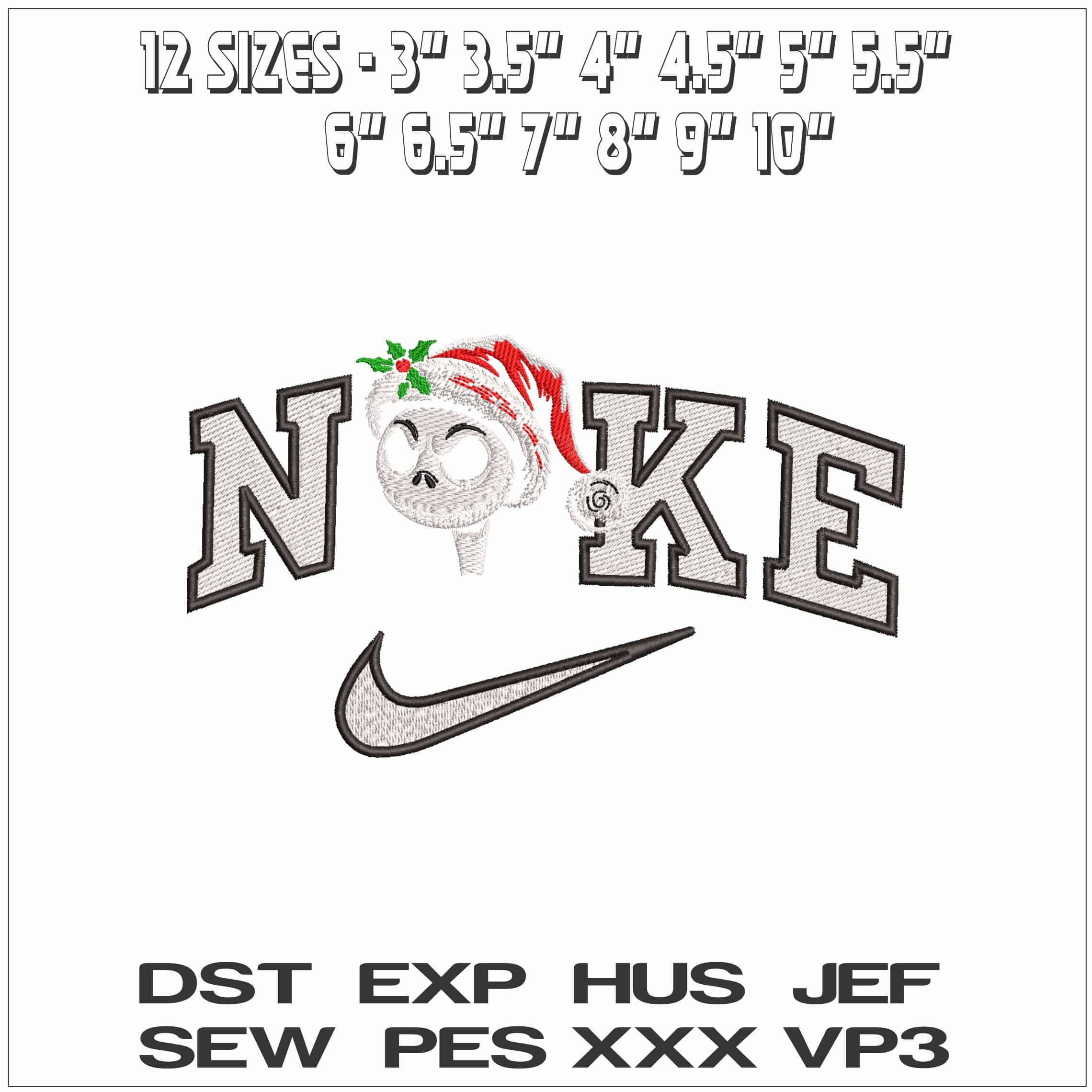 Nike Nightmare before Xmas Head- Elegant embroidery design file - instant download — view 2
