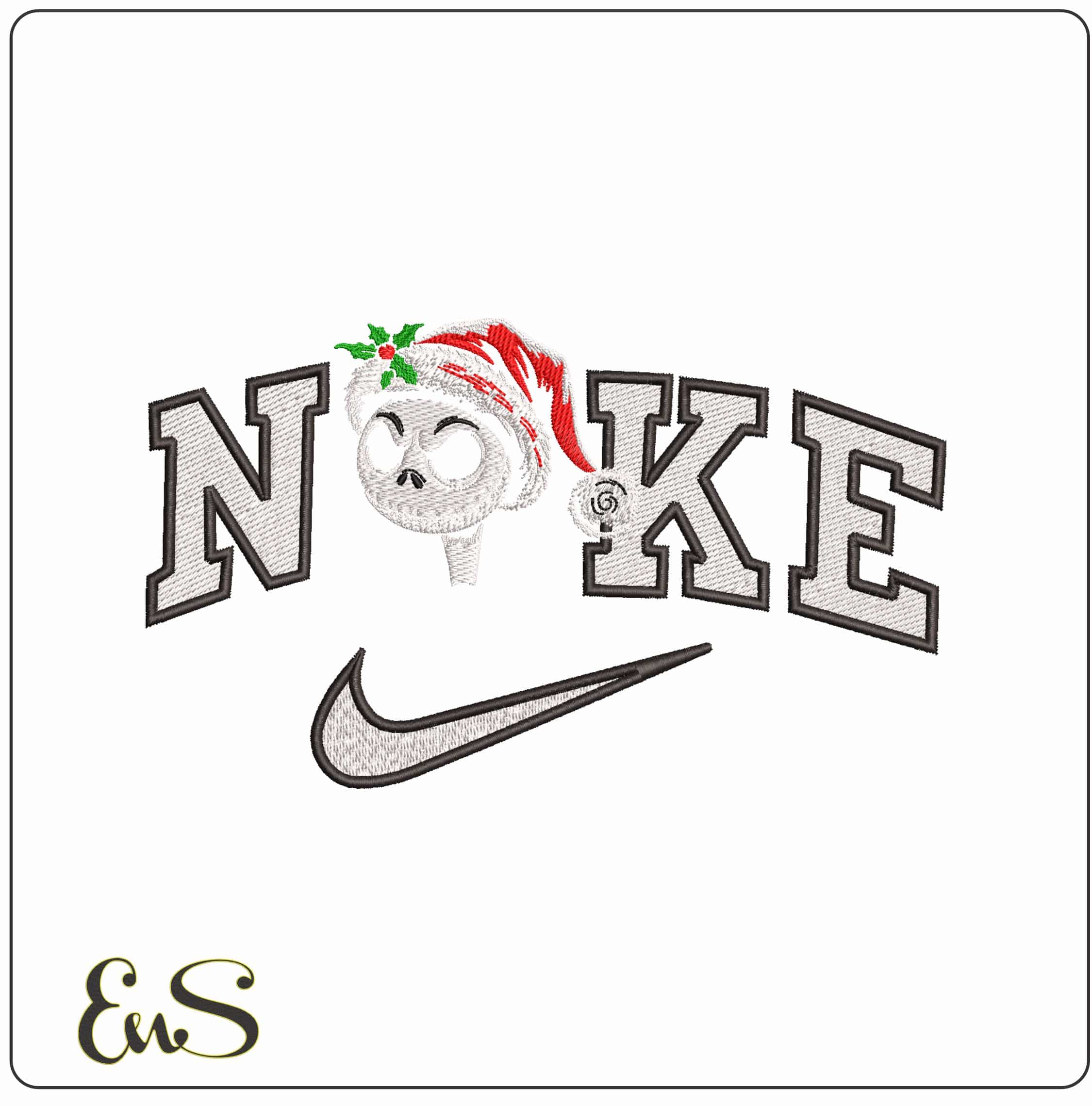 Nike Nightmare before Xmas Head- Elegant embroidery design file - instant download