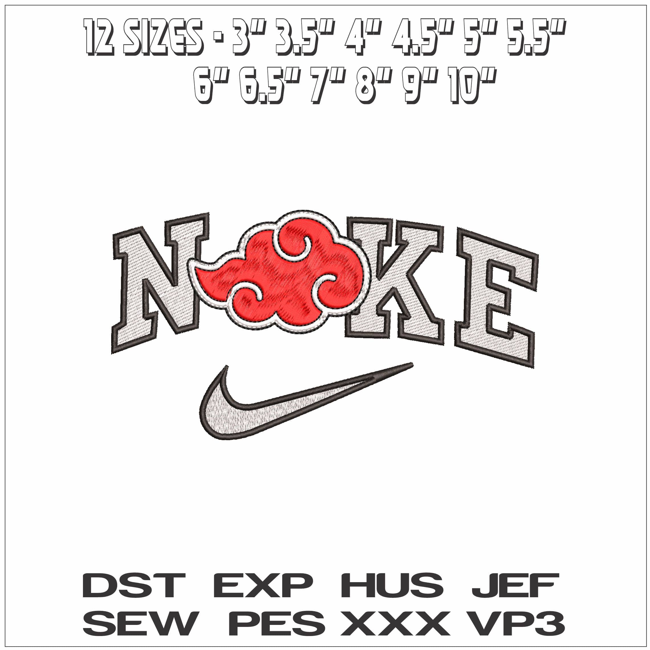 Nike Nube Akatsuki Naruto Anime- Elegant embroidery design file - instant download — view 2