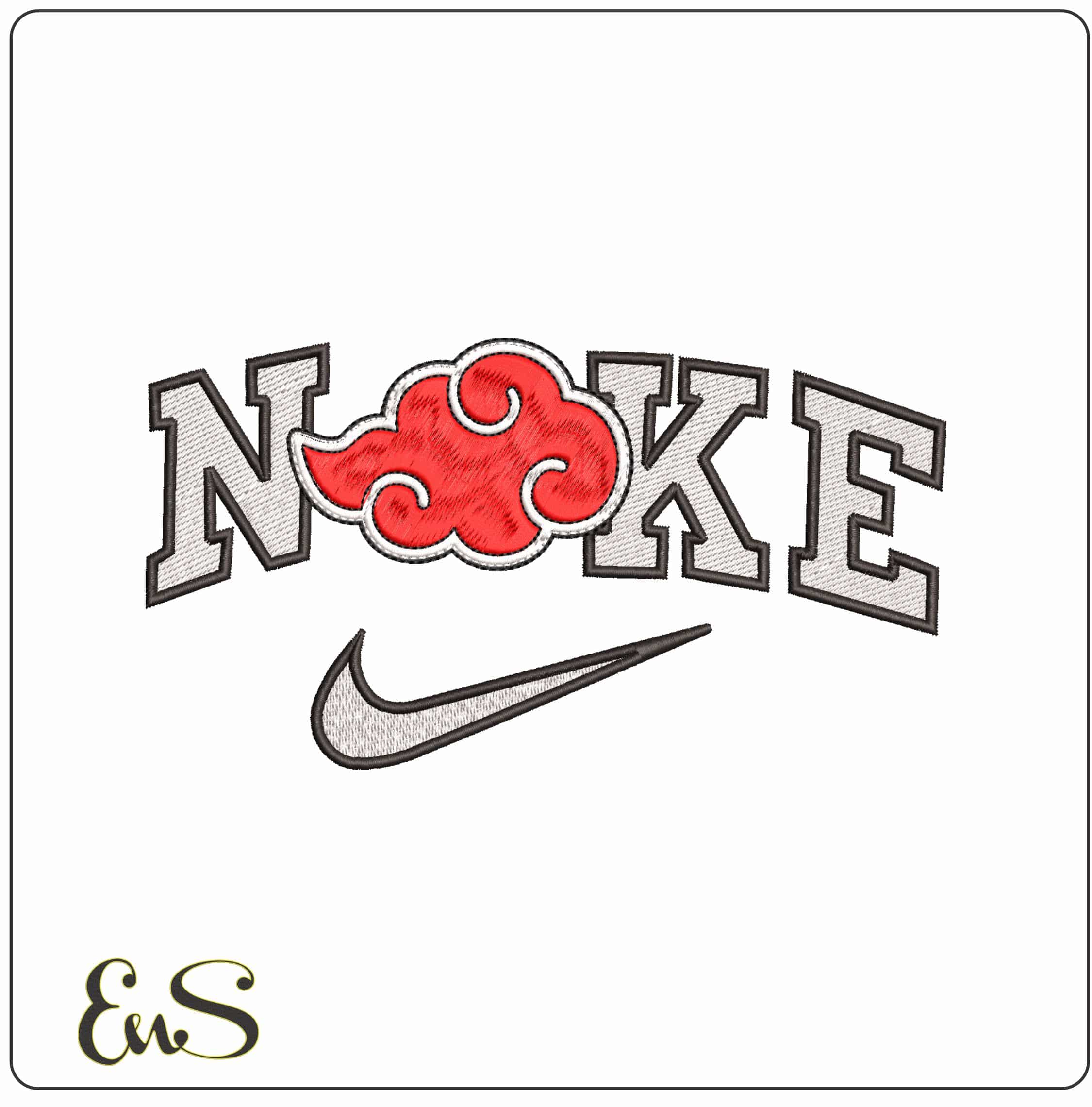 Nike Nube Akatsuki Naruto Anime- Elegant embroidery design file - instant download