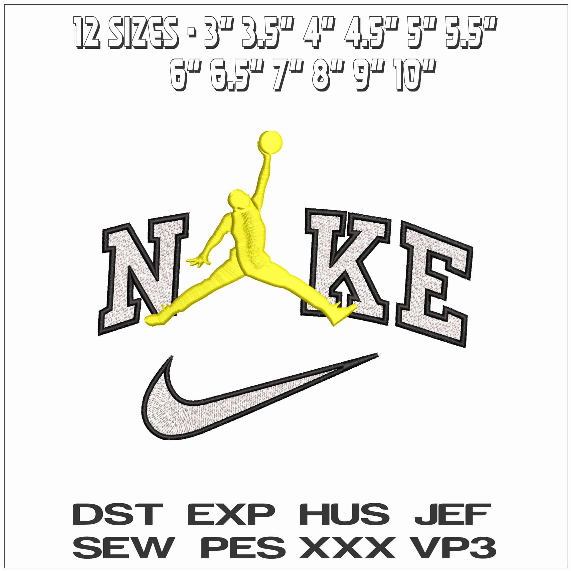 Nike Original Jordan- Elegant embroidery design file - instant download — view 2