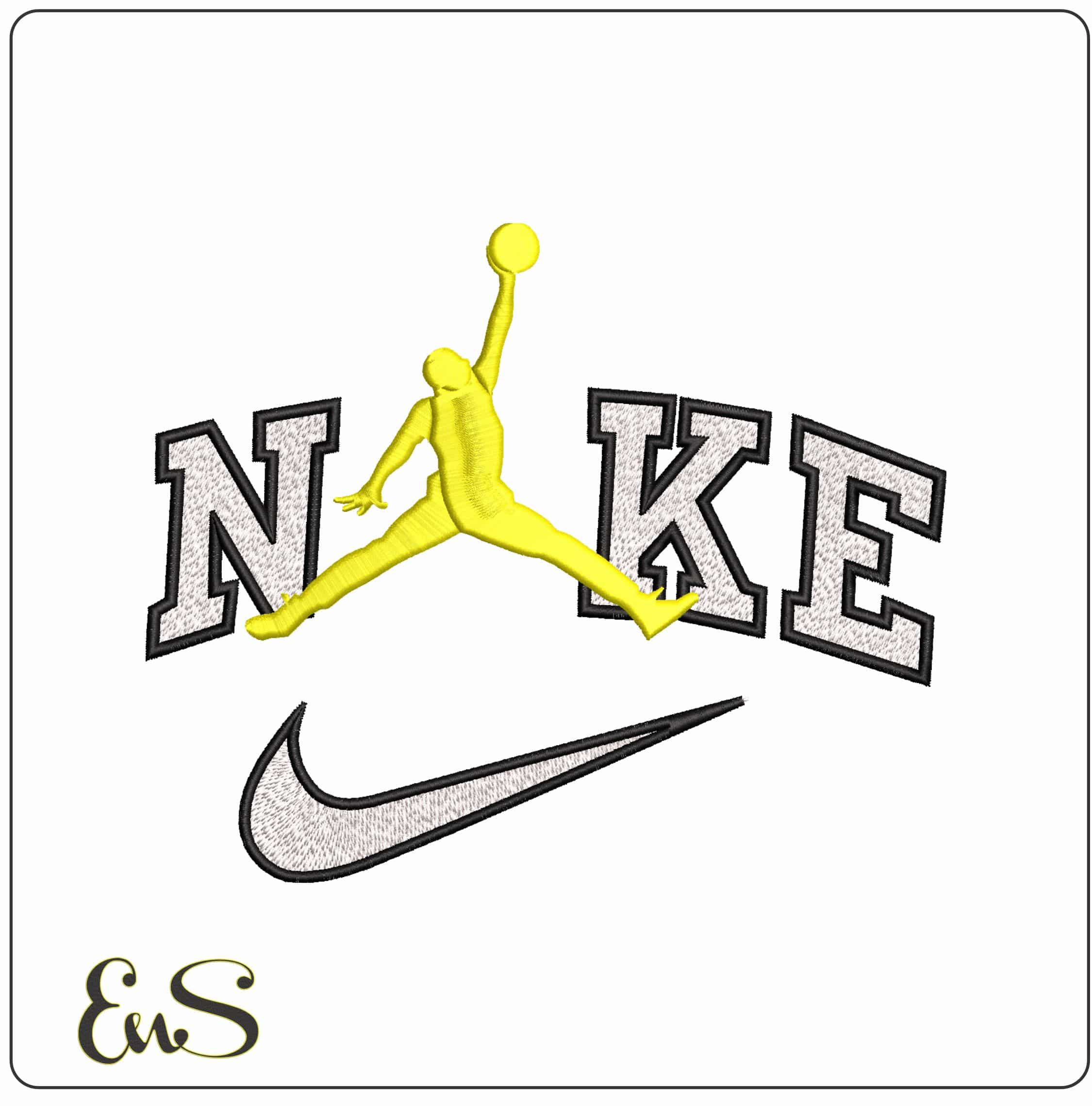 Nike Original Jordan- Elegant embroidery design file - instant download