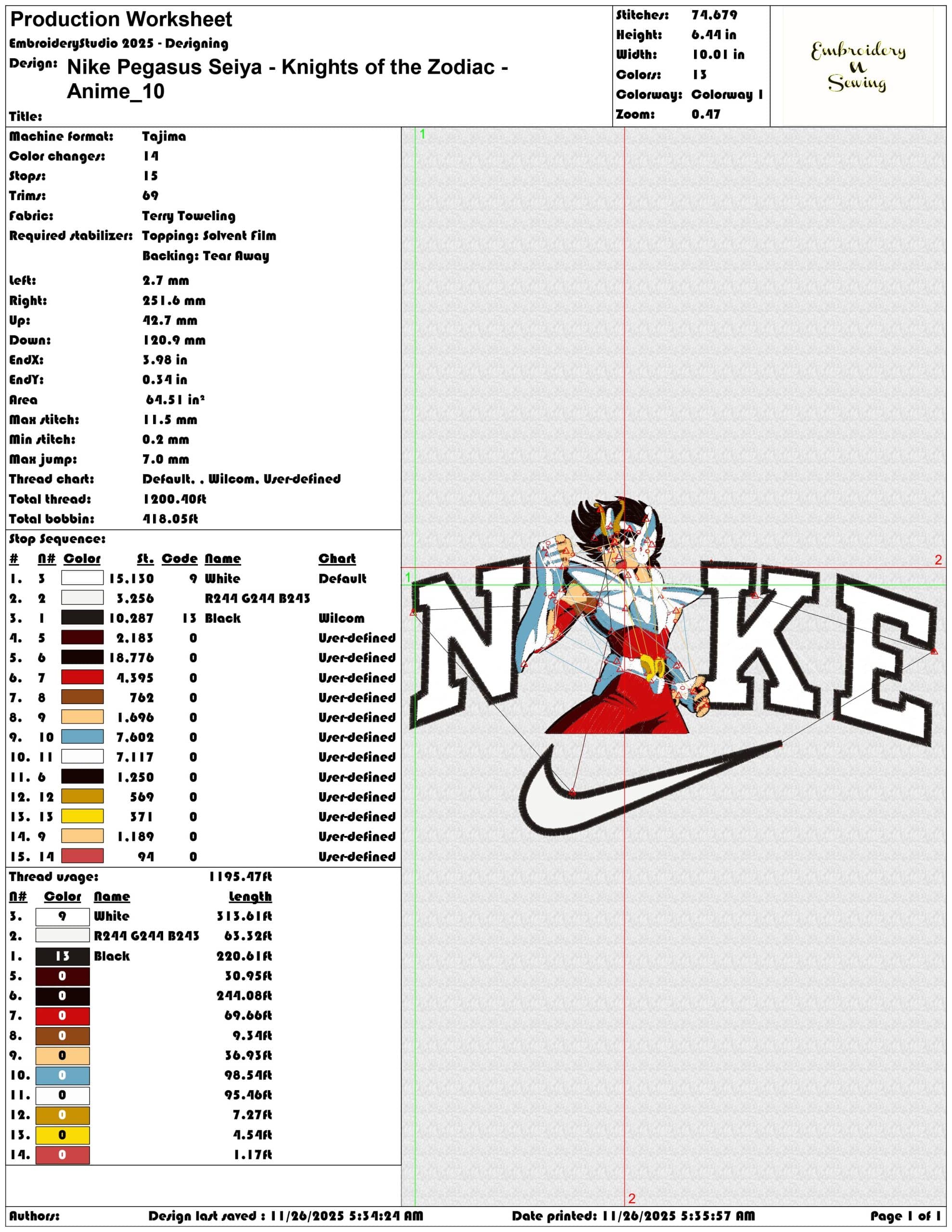 Nike Pegasus Seiya Knights of the Zodiac Anime- Elegant embroidery design file - instant download — view 3