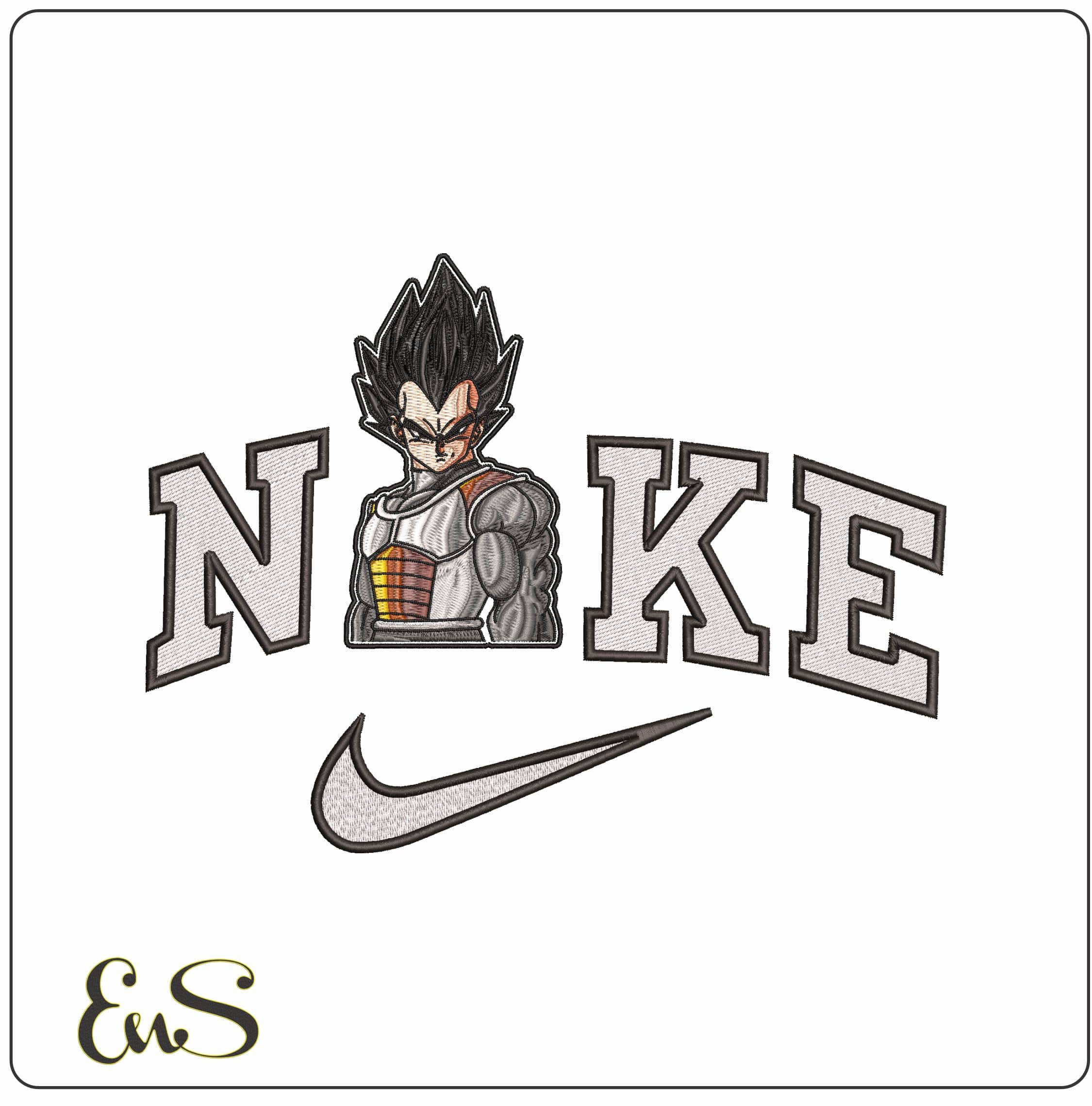 Nike Prince Vegeta Dragon Ball Anime- Elegant embroidery design file - instant download