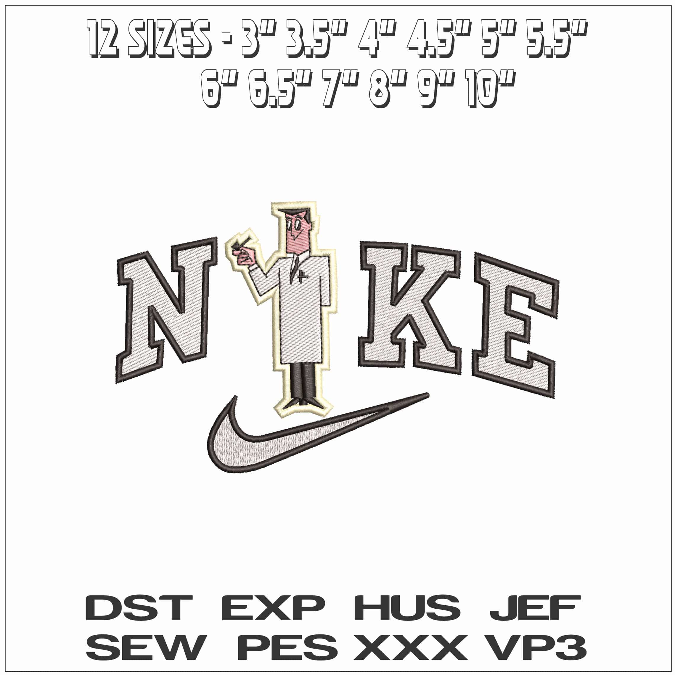 Nike Professor Utonium The Powerpuff Girls- Elegant embroidery design file - instant download — view 2