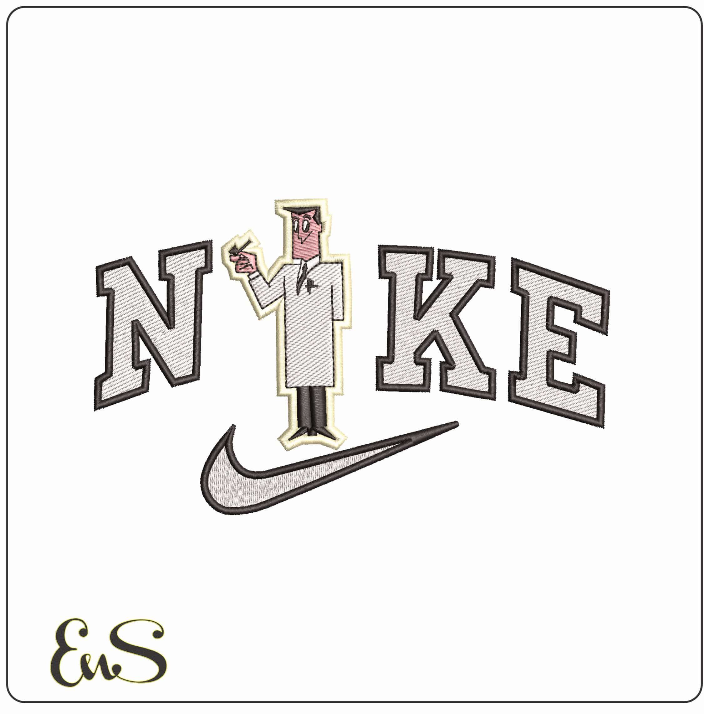 Nike Professor Utonium The Powerpuff Girls- Elegant embroidery design file - instant download