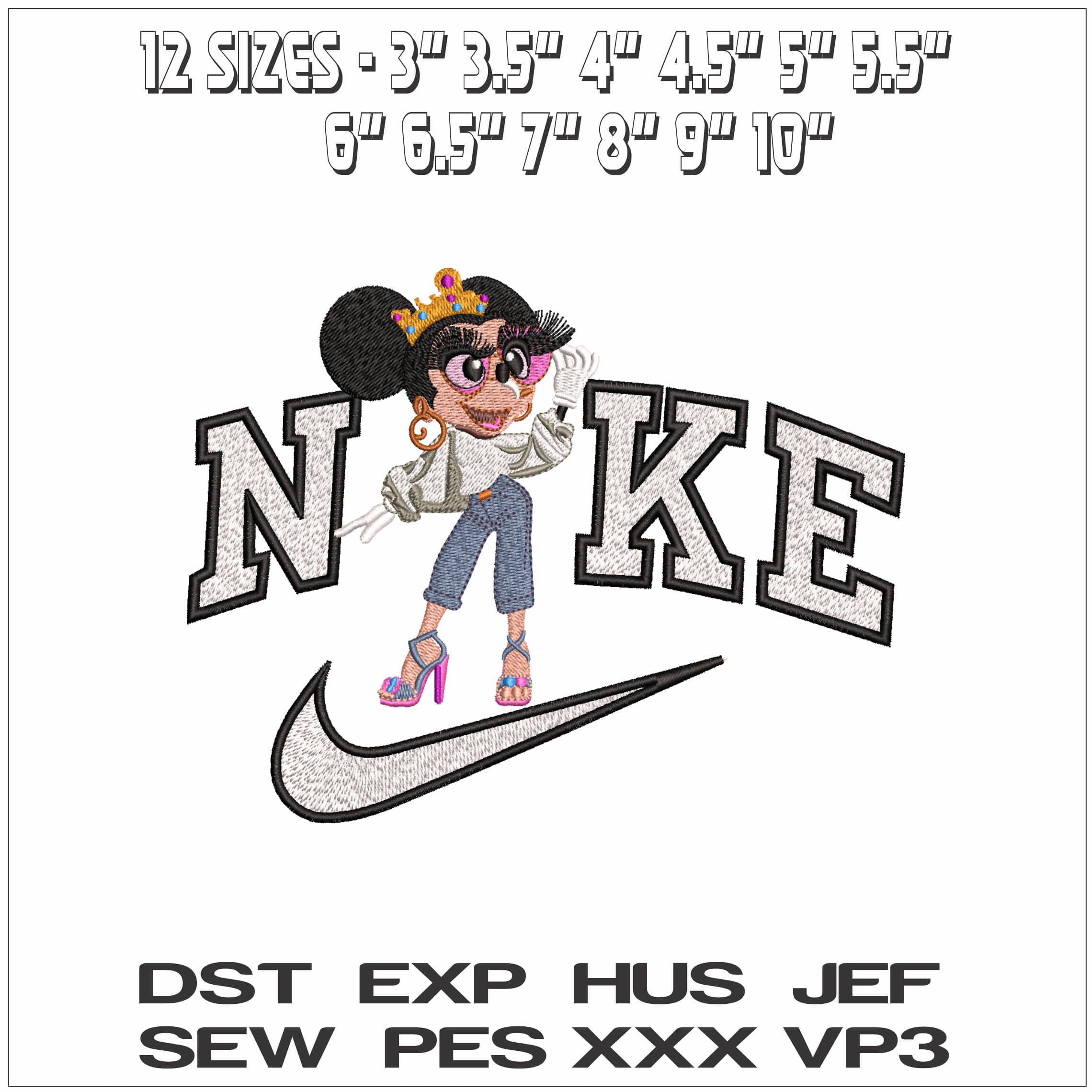 Nike Quien Mouse- Elegant embroidery design file - instant download — view 2