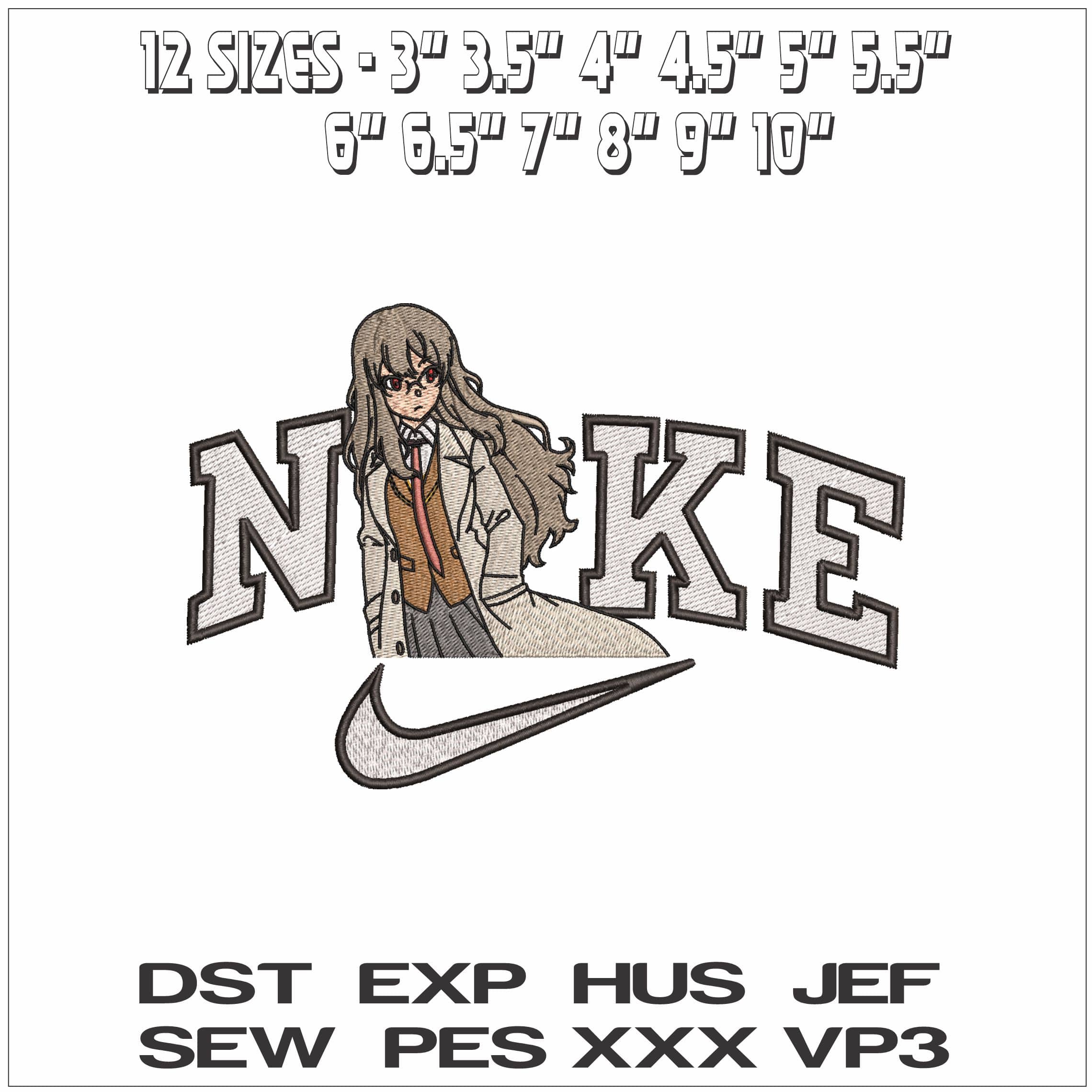 Nike Rio Futaba Rascal Does Not Dream of Bunny Girl Anime- Elegant embroidery design file - instant download — view 2