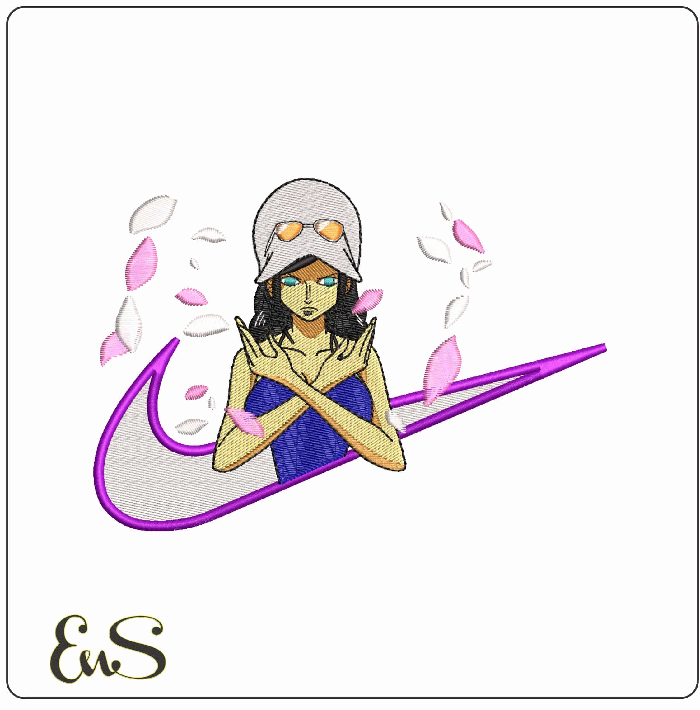 Nike Robin Flecha One Piece Anime- Elegant embroidery design file - instant download