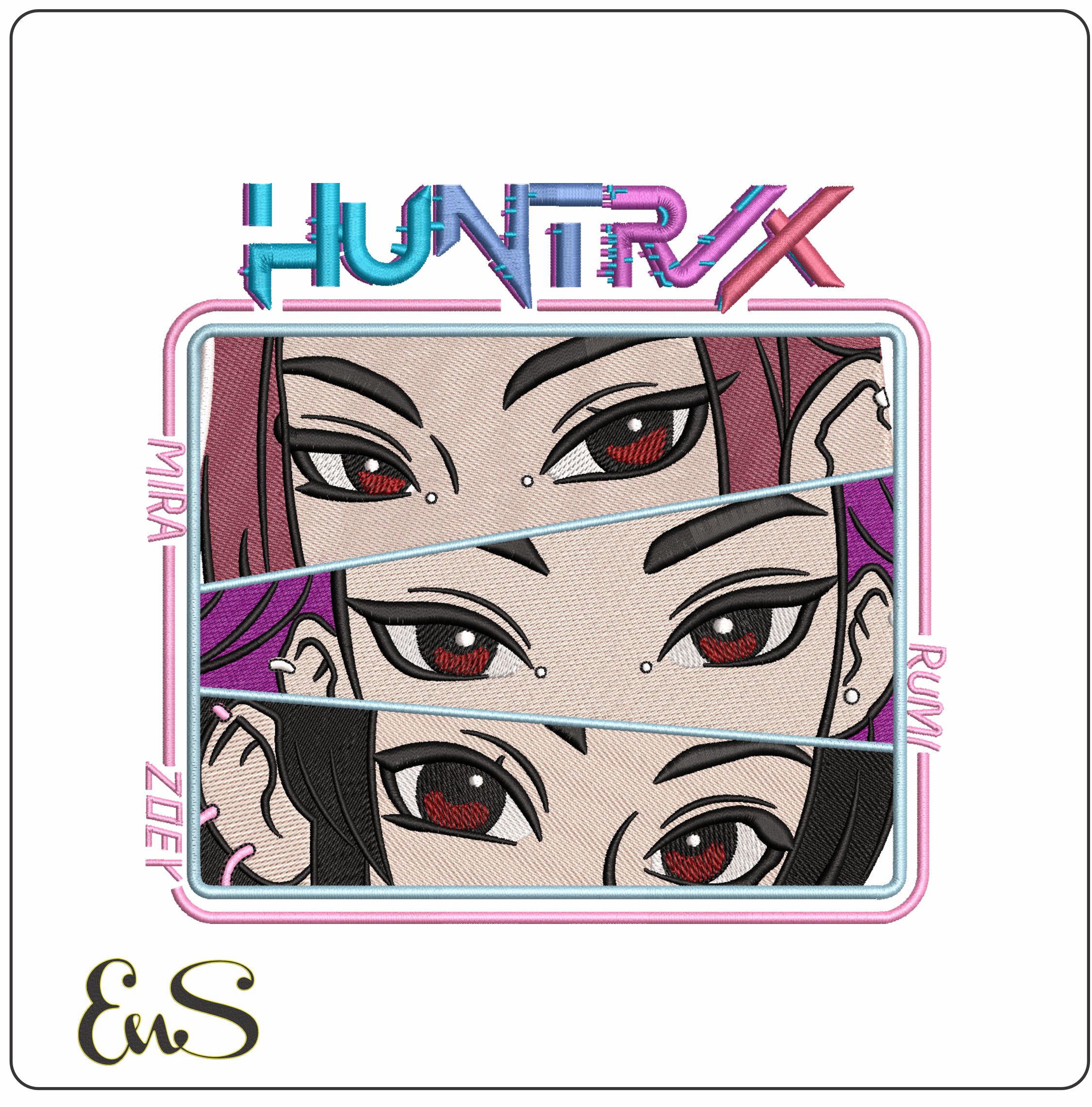 HuntrIx Girls Eyes Mira Zoey Rumi- Elegant embroidery design file - instant download