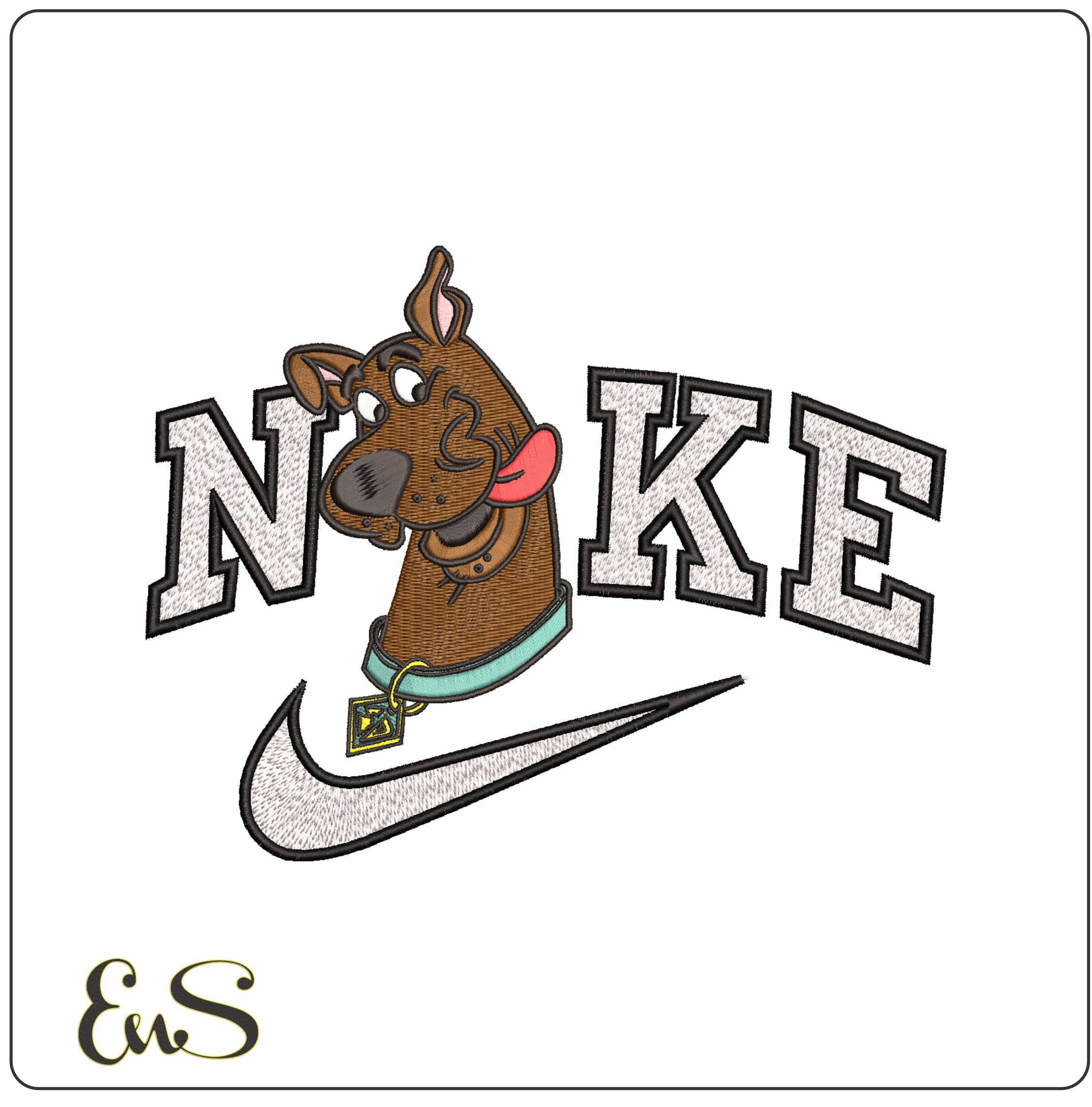 Nike Scooby Doo Head Looney Tunes- Elegant embroidery design file - instant download