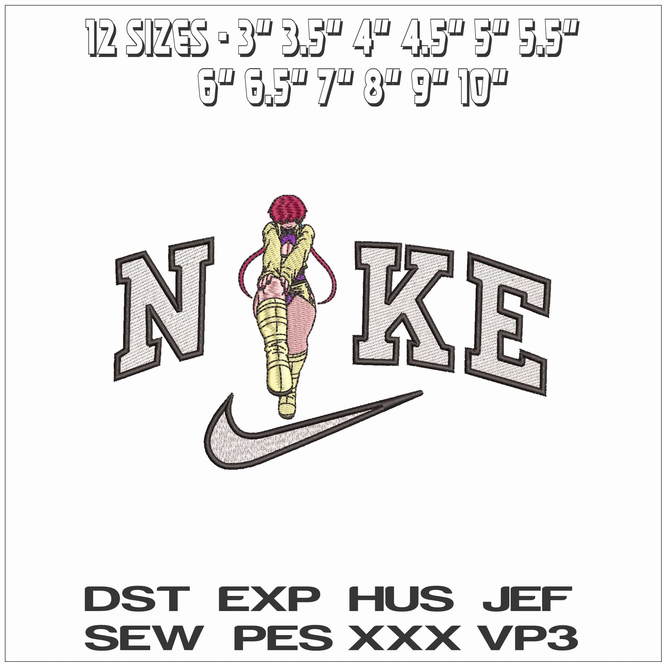 Nike Shermie King of Fighters Anime- Elegant embroidery design file - instant download — view 2